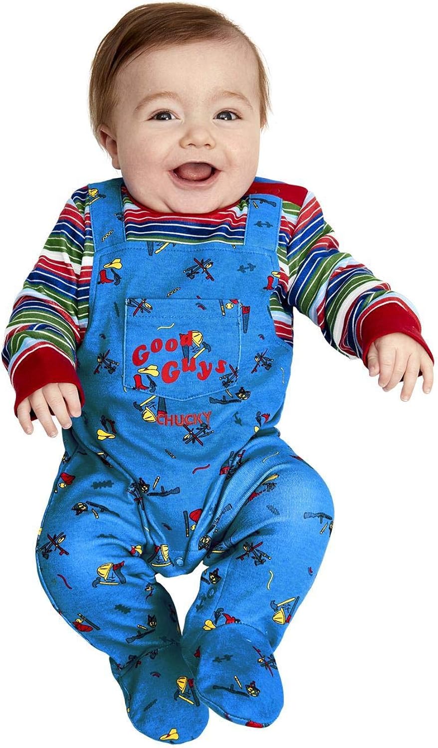Smiffys Chucky Baby Costume - Officially Licensed All-in-One Outfit for Infants 3