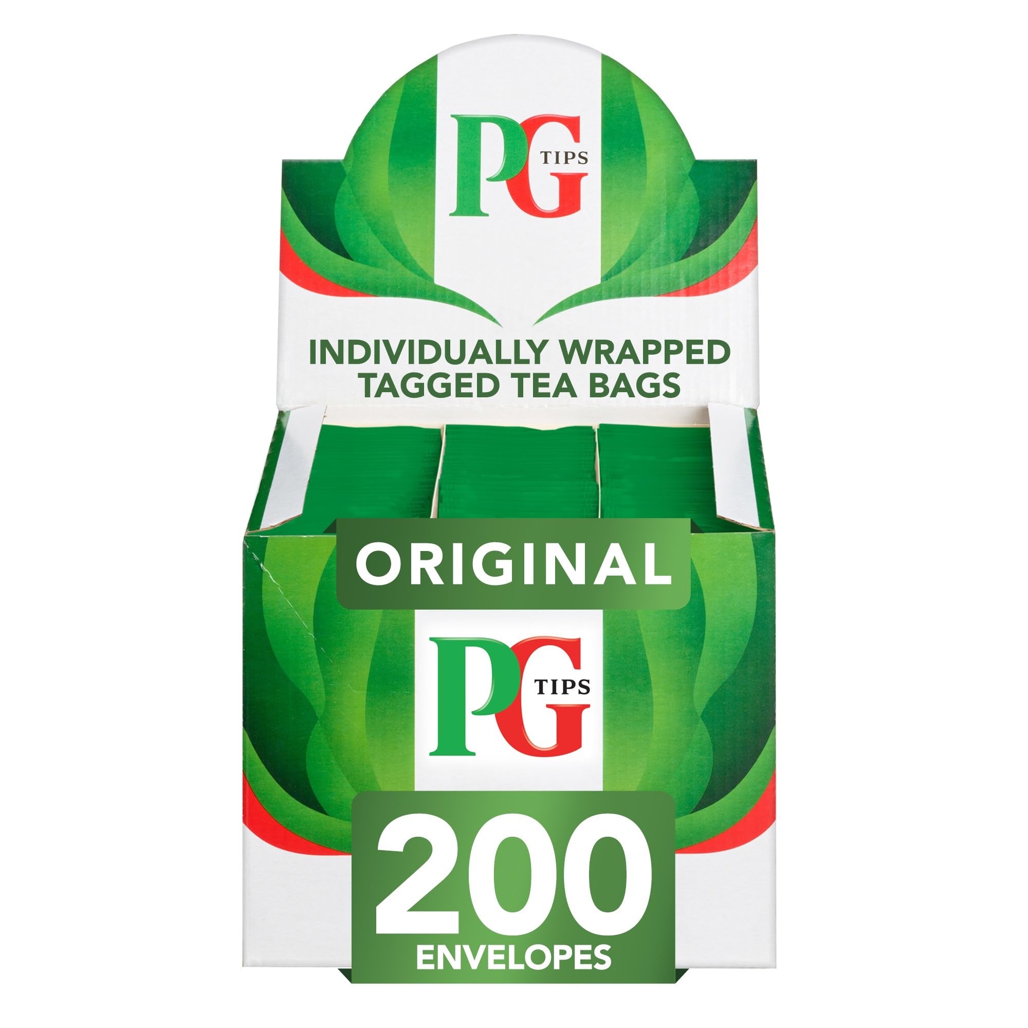 PG Tips - Original Black Tea Bags Bulk, Individually Wrapped, Plant-Based Biodegradable, 200 Envelopes