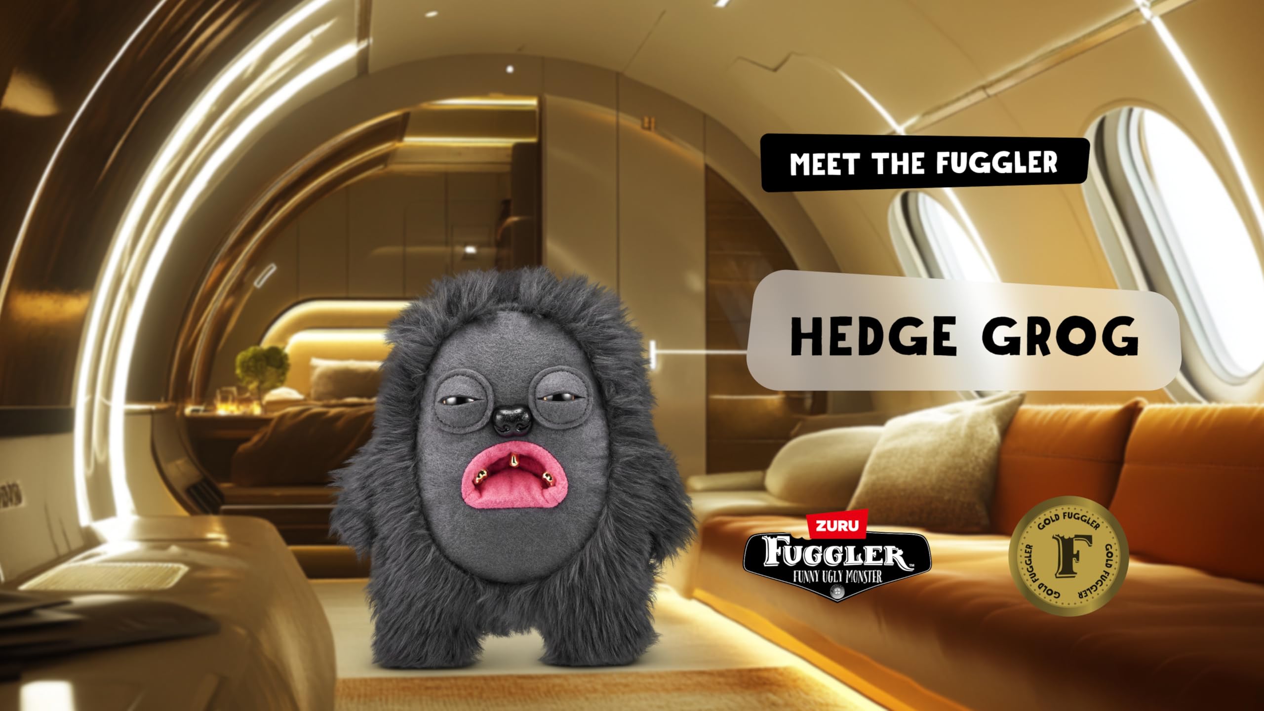 Fuggler Gold Fuggs by ZURU - Funny Ugly Monster Plush Collectible Toy, 9" Hedge Grog Edition 3