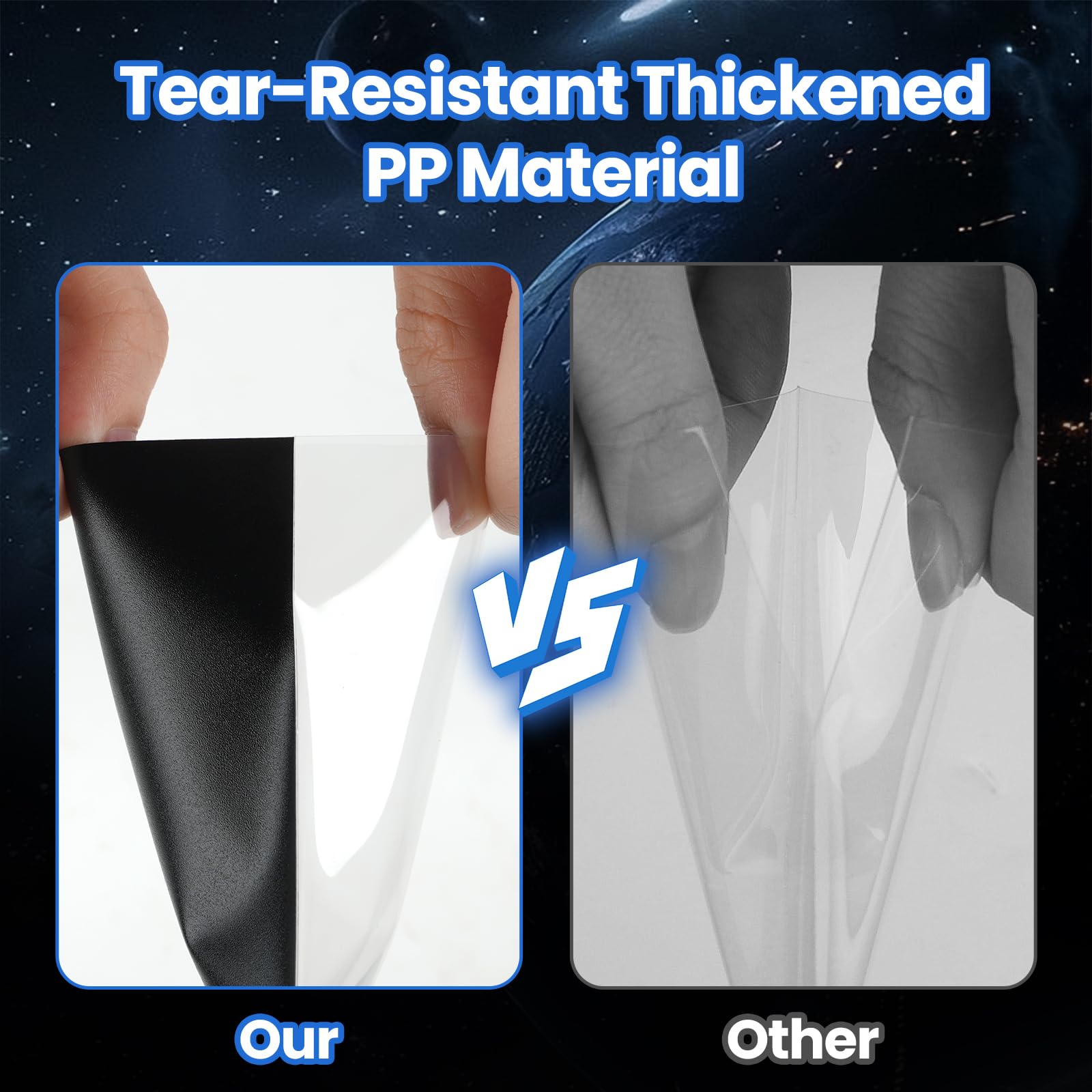 MOXYOY 100 Pcs Transparent + Black Penny Sleeves for Trading Cards - Anti-Slip, Anti-Fingerprint TCG Protection 4