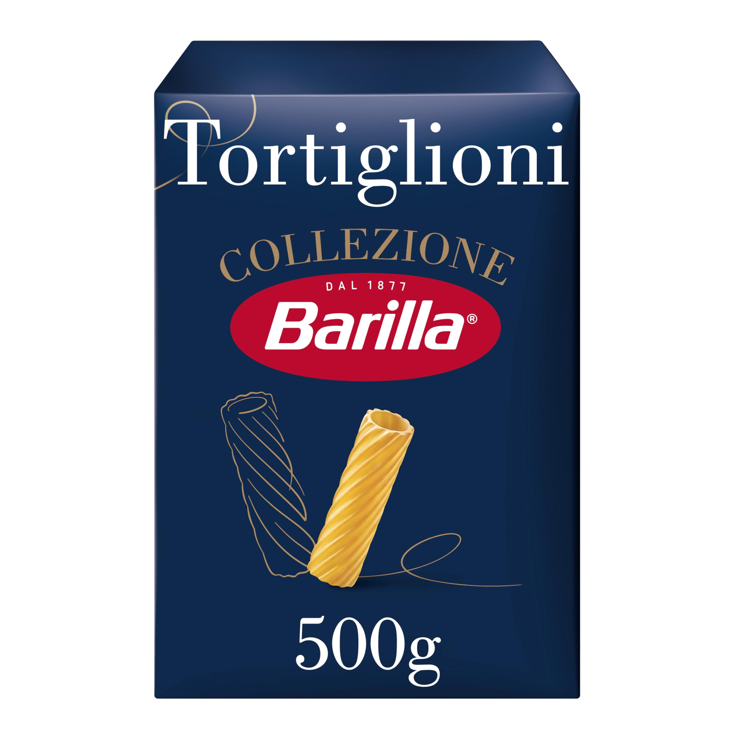 Barilla Tortiglioni Short Pasta - Ridged Tubes for Hearty Sauces | 500g