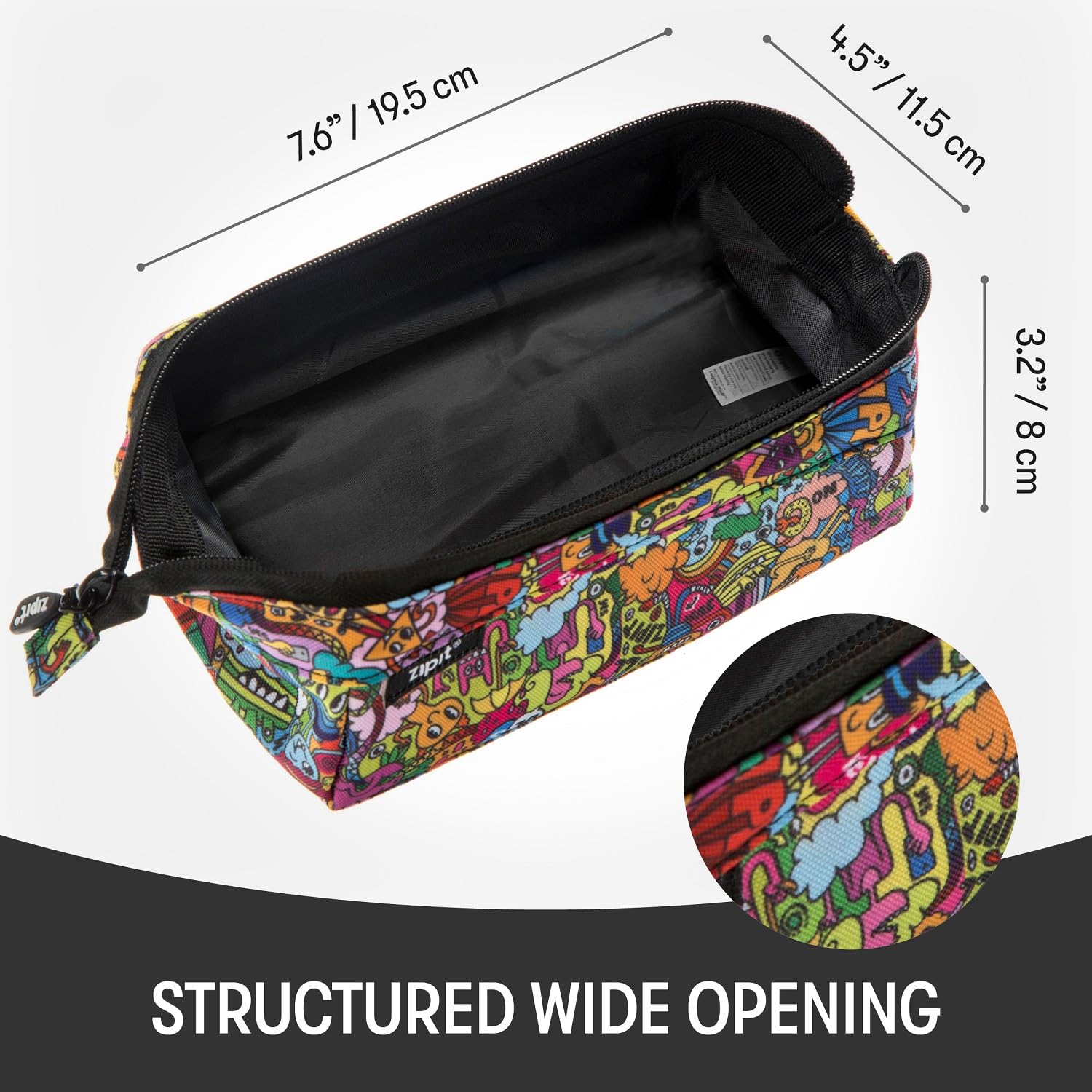 ZIPIT Lenny Pencil Case - Large Capacity (55 Pens) | Machine Washable | Lifetime Warranty 2