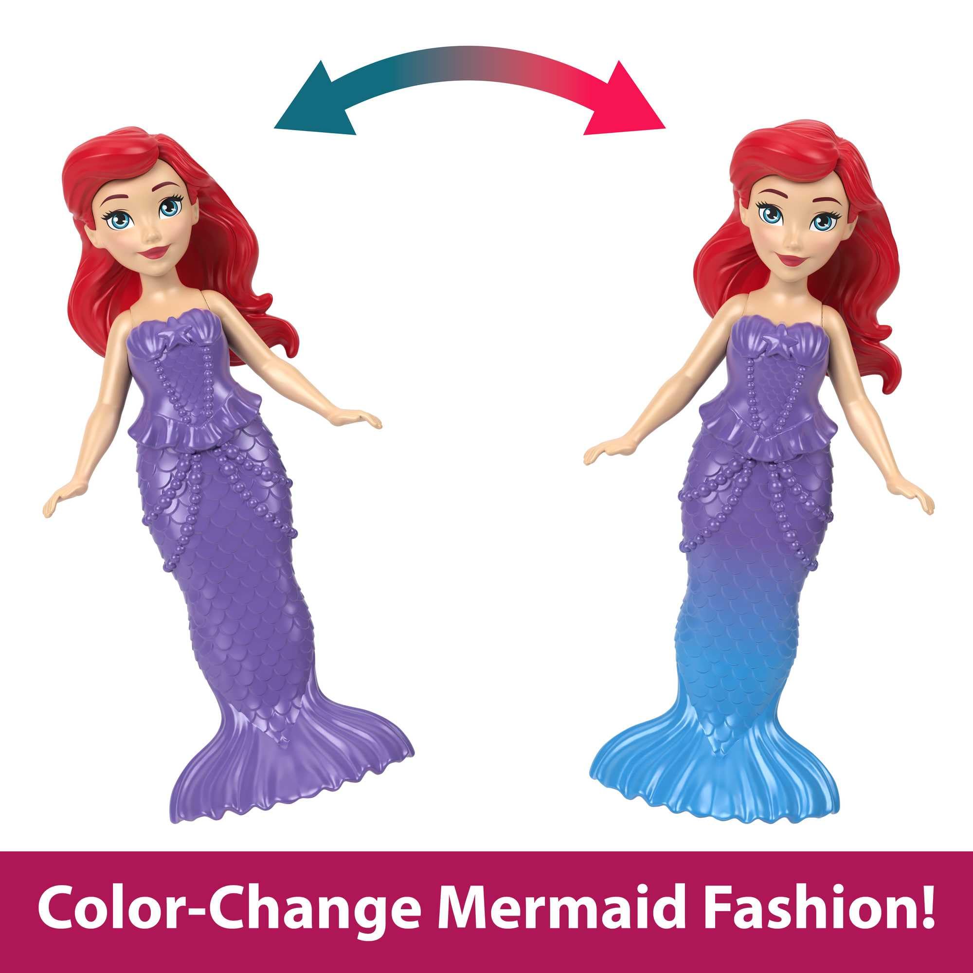 Disney Princess Arielle, stapelbares Puppenhaus-Spielset mit Schloss, Puppe und Fabius-Figur 10