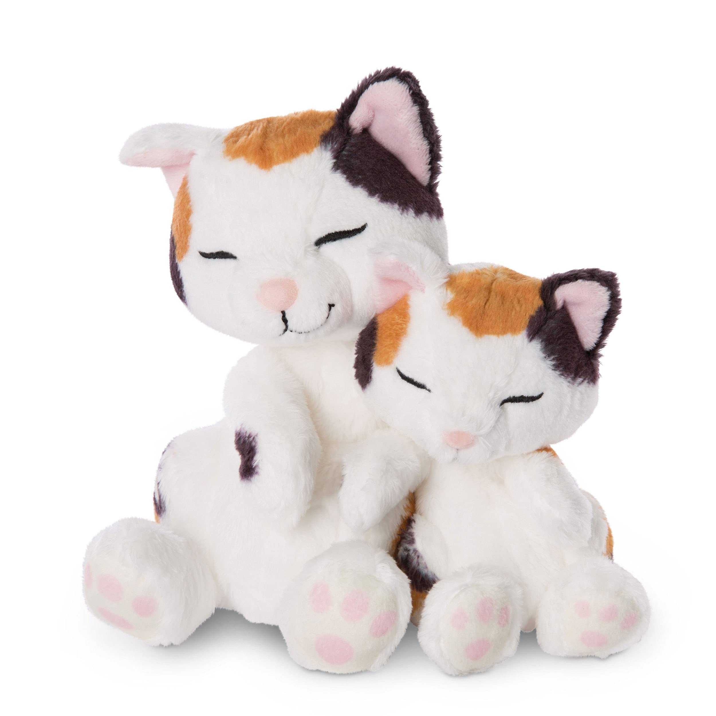 NICI Sleeping Kitties Plush Cat in Red-Pink Basket - 16 cm Cuddly Toy for Babies & Kids 4