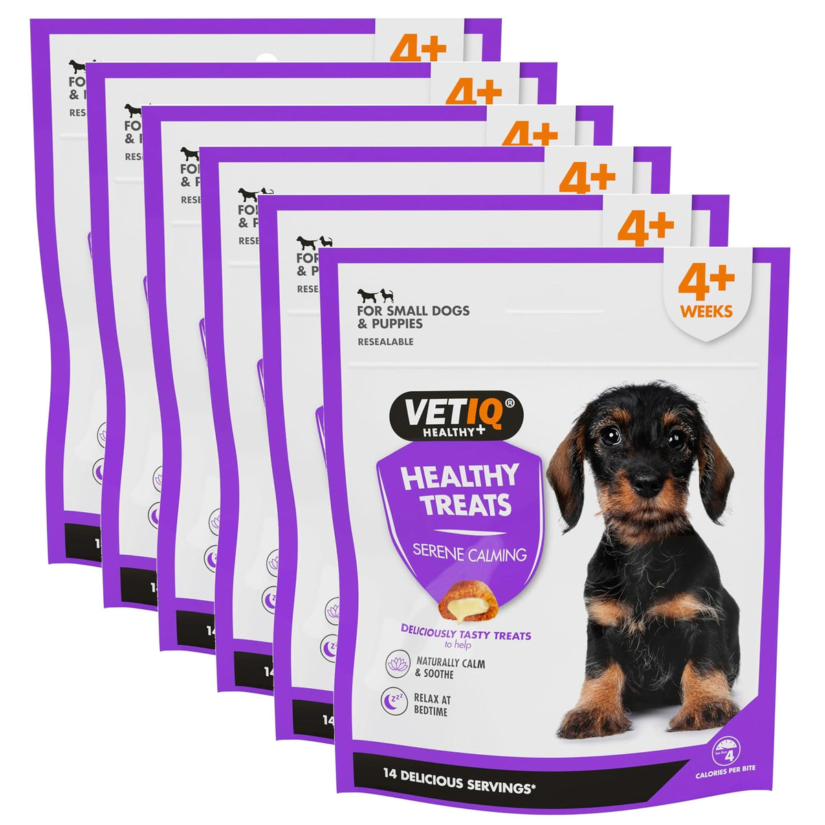 VETIQ Serene Calming Treats - Natural Anxiety Relief for Small Dogs & Puppies | 6 x 50g Bags