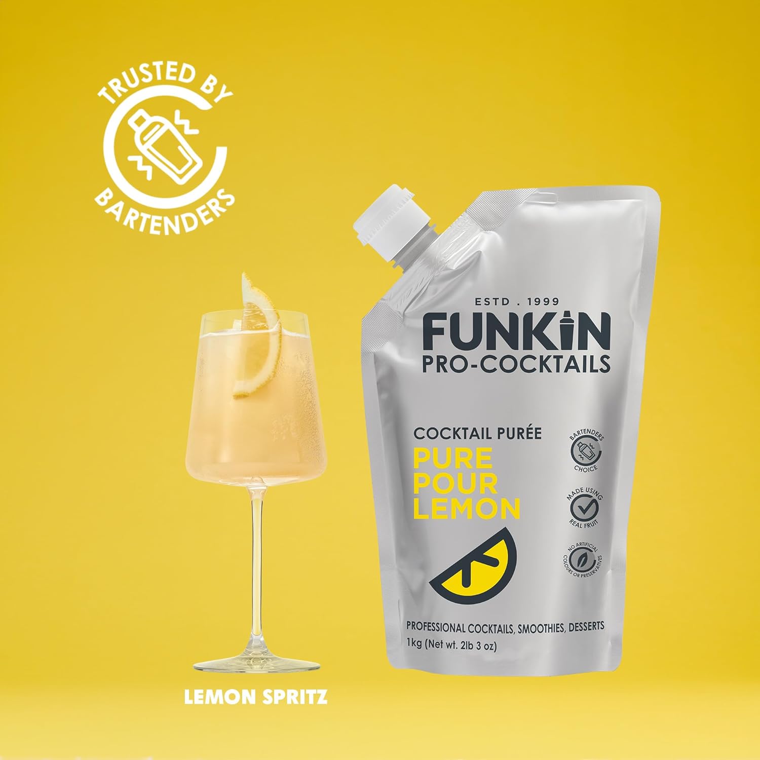 Funkin Pro Pure Pour Lemon Fruit Puree, 1 kg