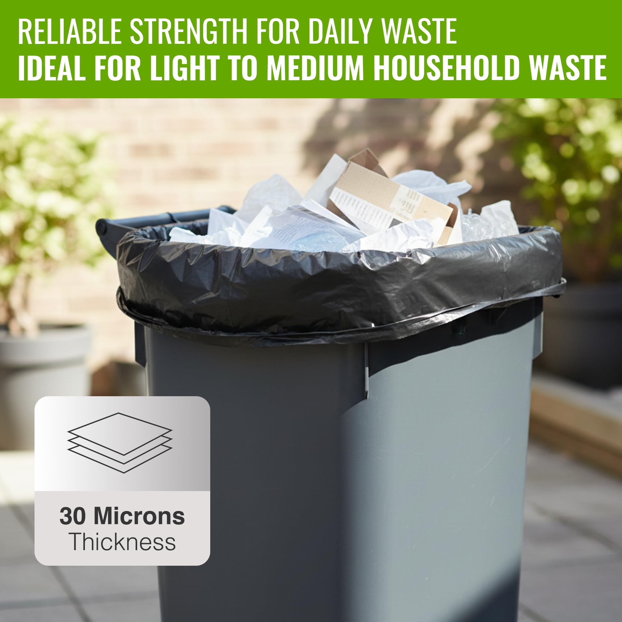 EcoBag 50 Pack Everyday Refuse Sacks - 100L Capacity | Recyclable | Leak Resistant 3