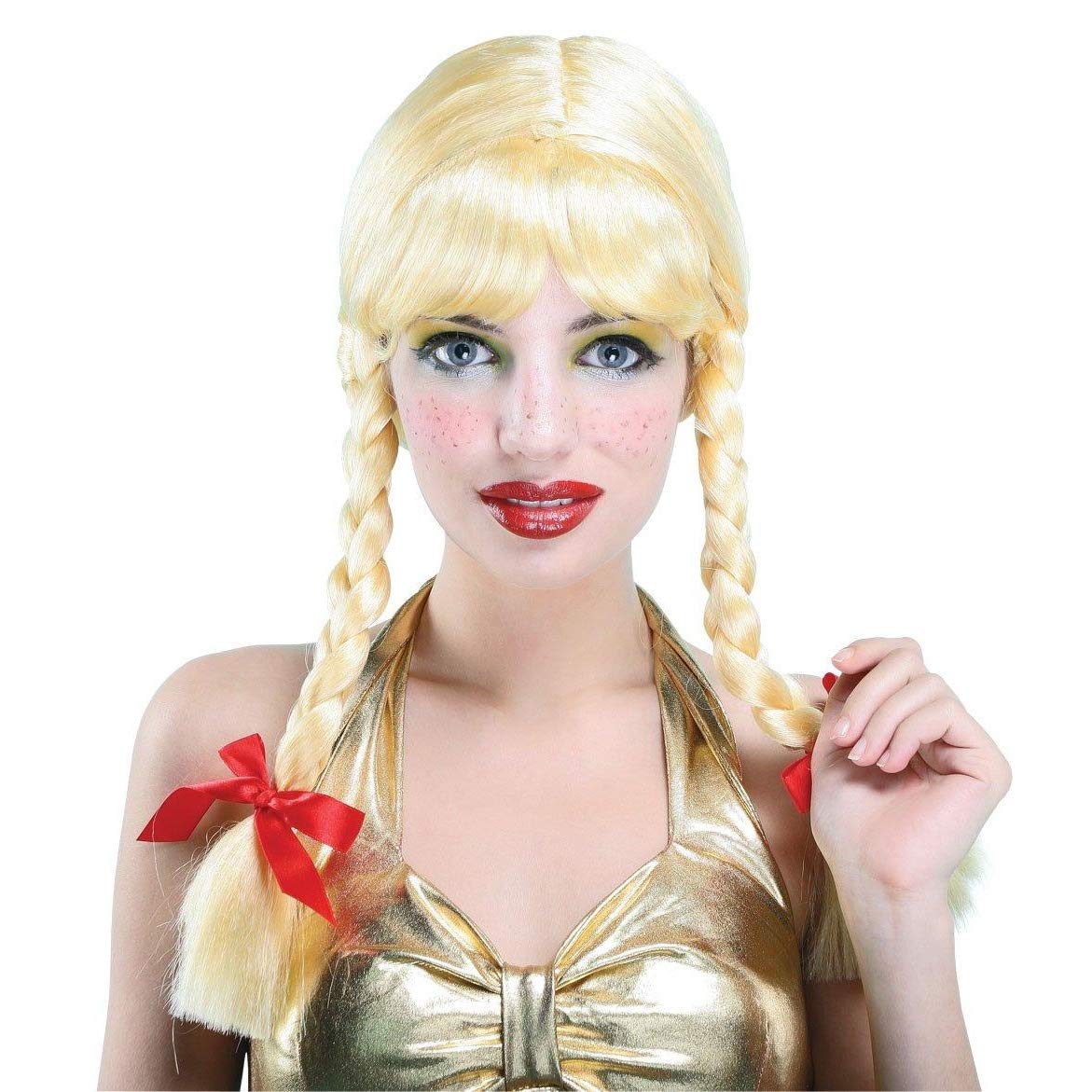 Bristol Novelty Blonde Pigtail Wig - Synthetic Fibre | One Size | Heat Resistant
