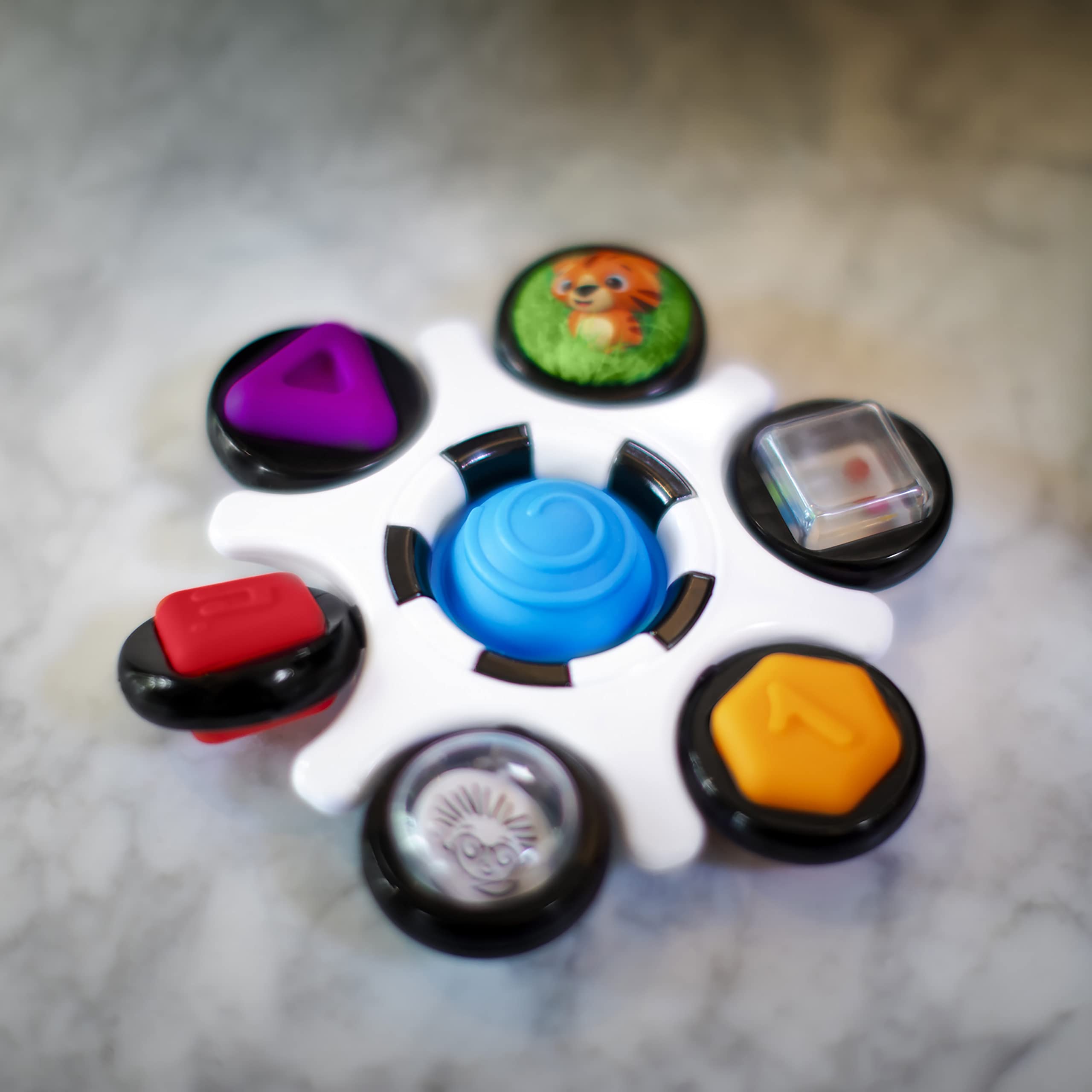 Baby Einstein Curiosity Clutch Fidget Sensory Toy and Pop It Rattle - 6-Activity Infant Toy for 3M+ 6