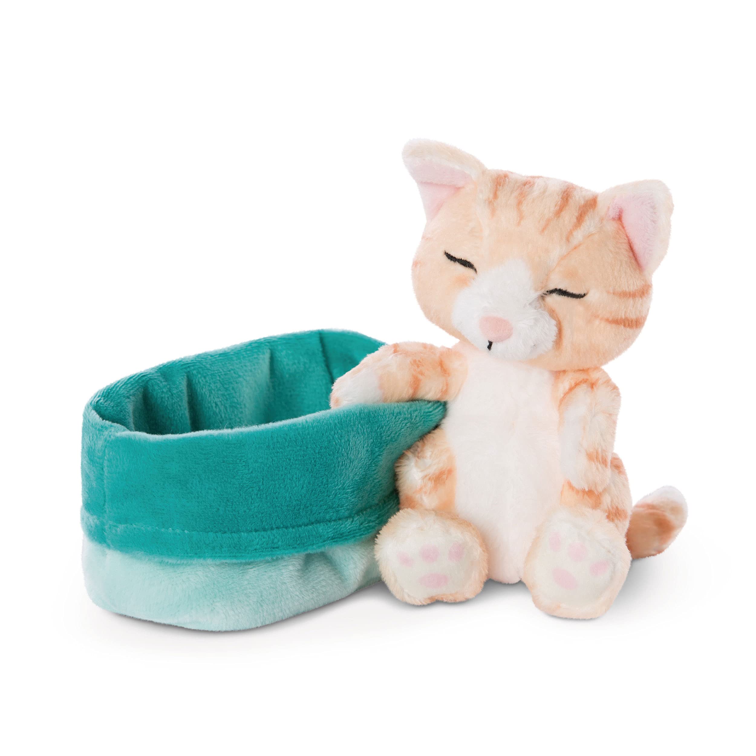 NICI Soft Toy Cat in Blue-Green Basket - Cuddly Plush Kitten for Babies & Kids 5