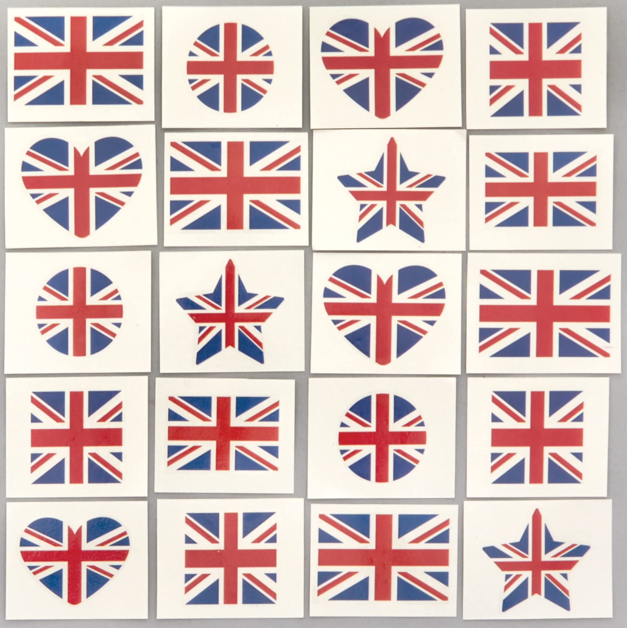 Baker Ross PJ153 Temporary Kids Union Jack Tattoos - Pack of 60