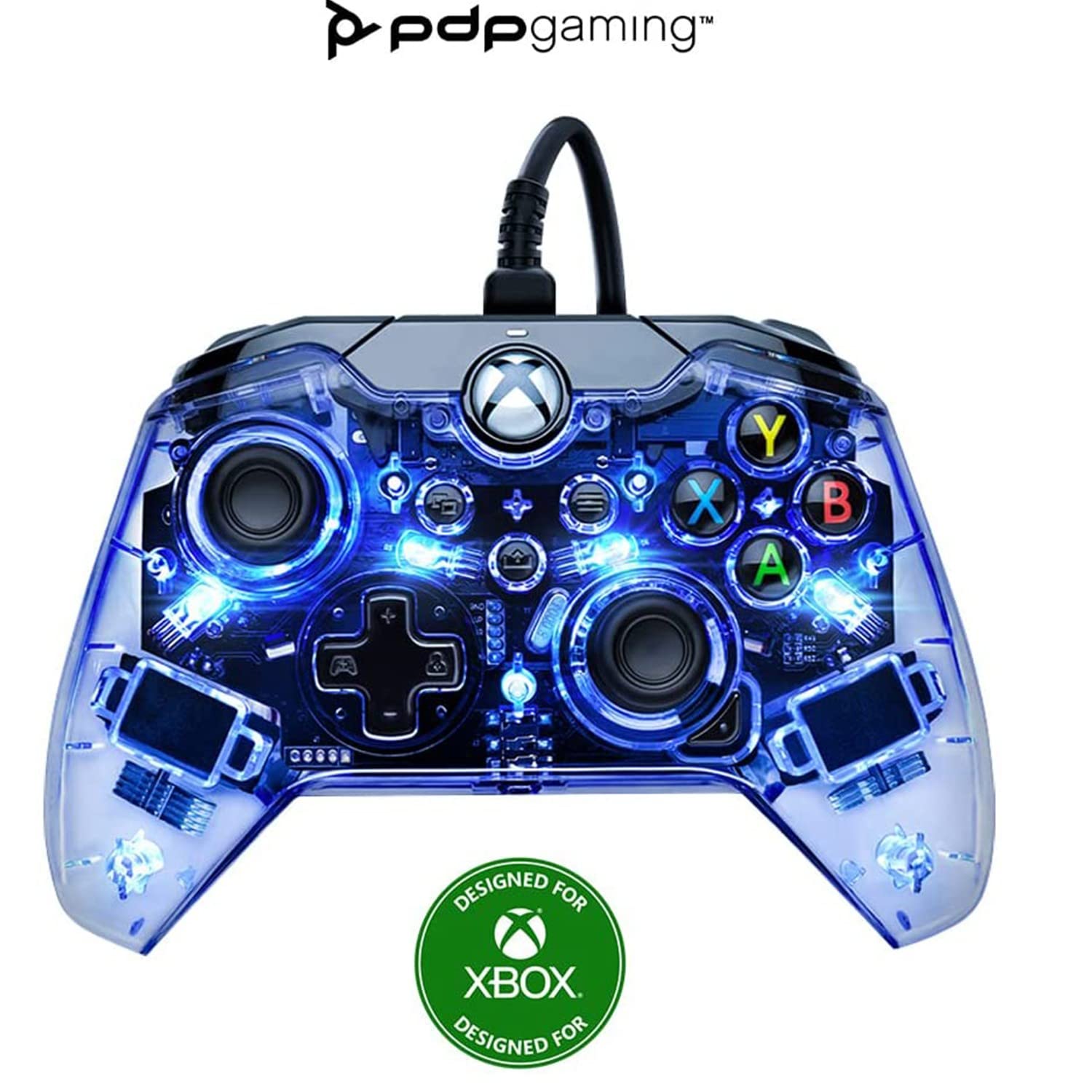 PDP Afterglow LED Wired Game Controller - RGB Lighting - Audio Controls - Dual Vibration - Xbox Series X|S, Xbox One, PC