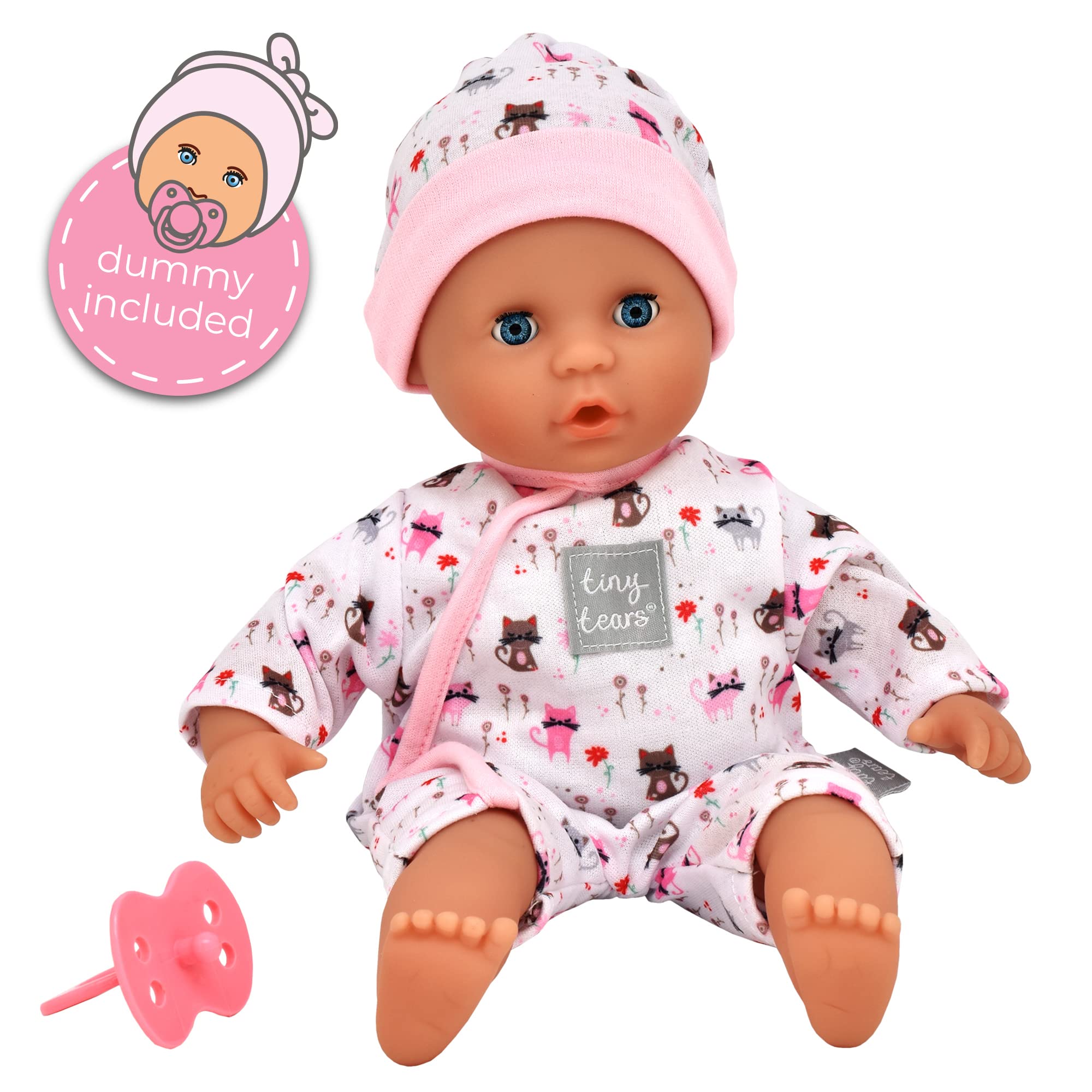 Tiny Tears Teeny Babypuppe – 30 cm weicher Körper mit Schlafaugen und Deluxe-Outfit 4