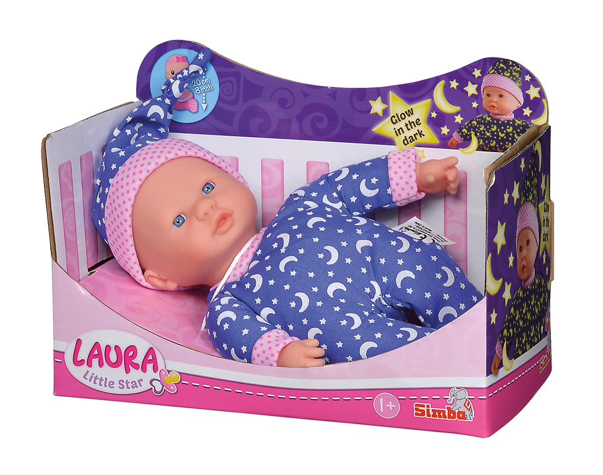 Simba Laura Little Star - Soft Body Doll with Glow in the Dark Romper and Hat 6