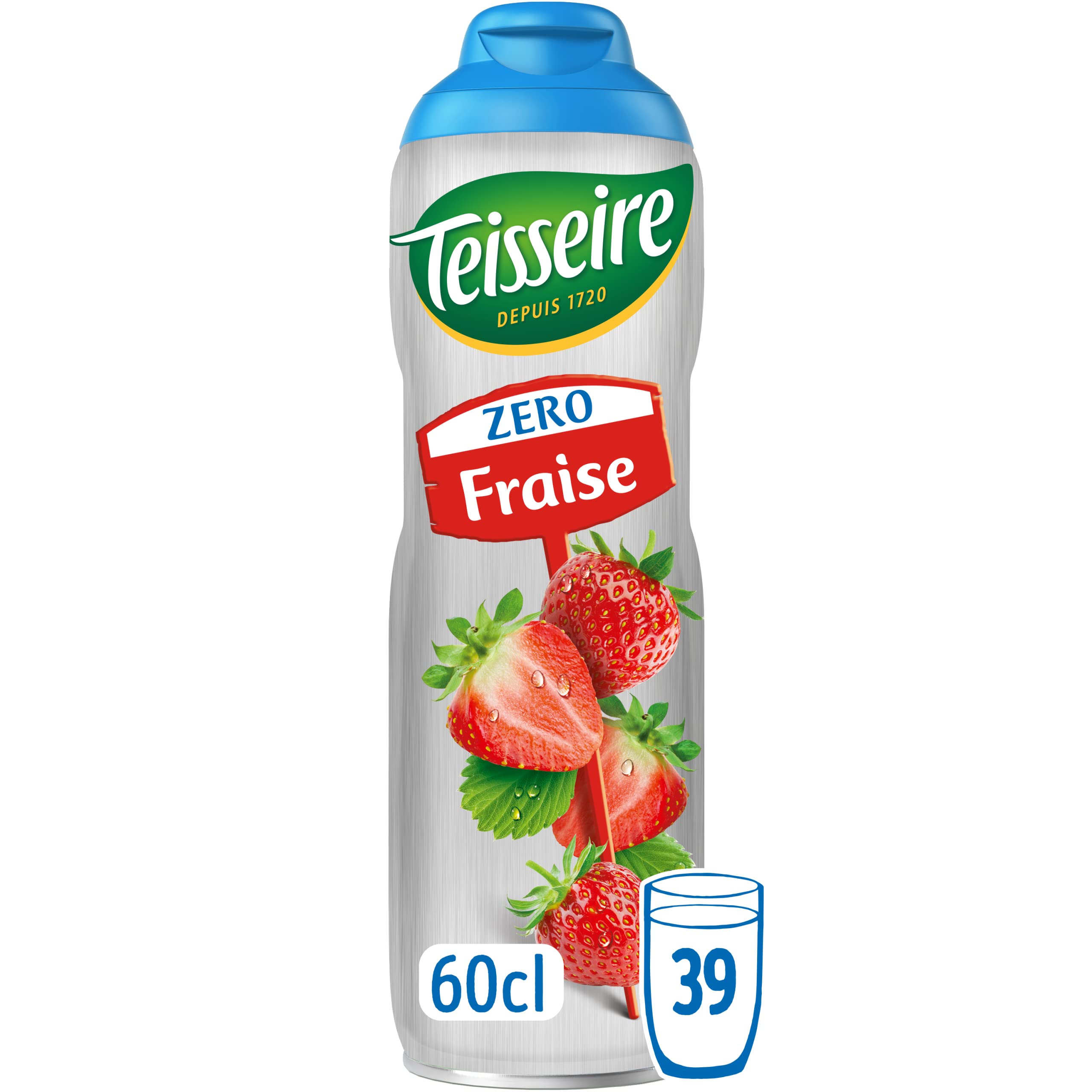Teisseire Strawberry Zero Syrup - 0% Sugar | 600 ml | Low Calorie