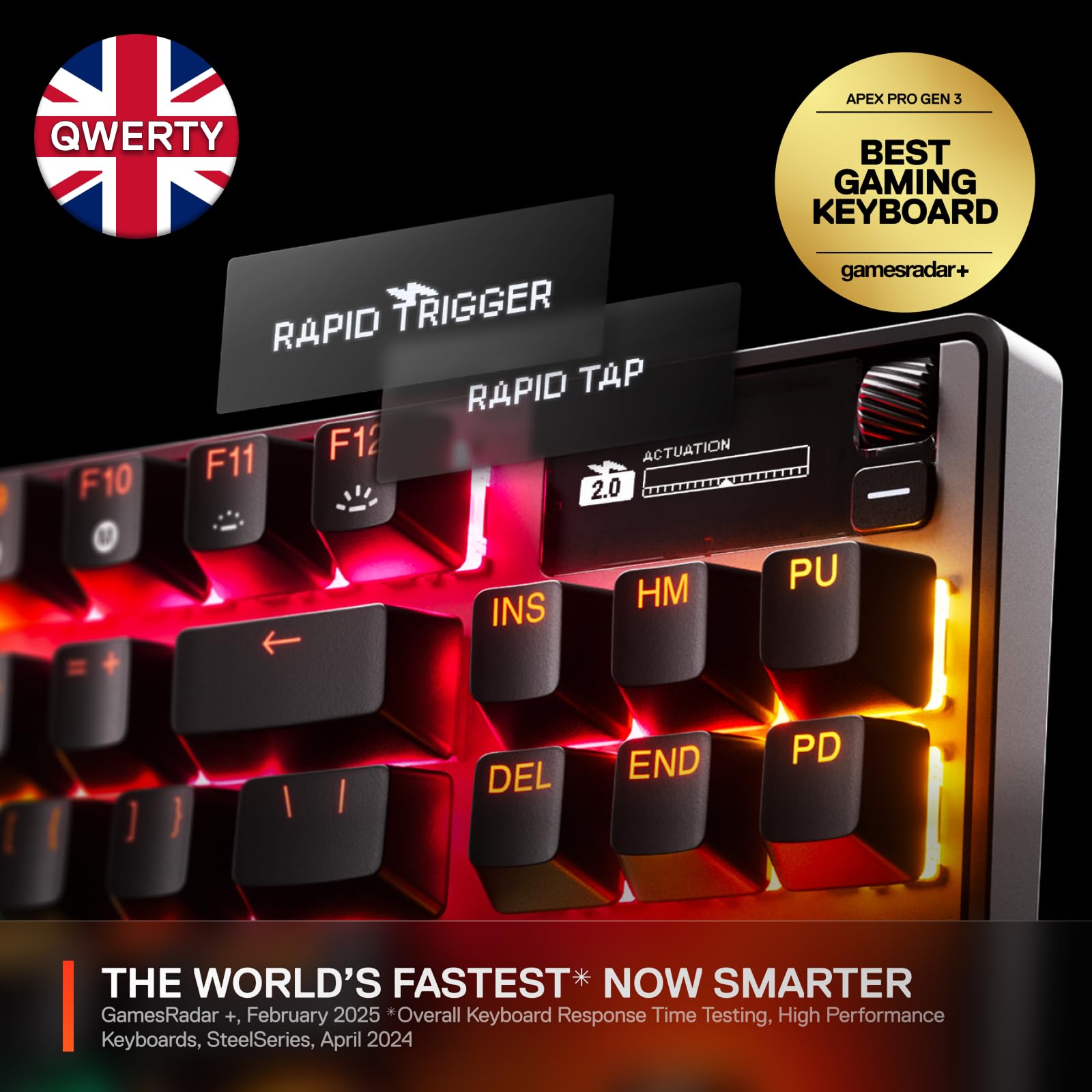 SteelSeries Apex Pro TKL Gen 3 (2025) – HyperMagnetische Gaming-Tastatur – Schwarz 7