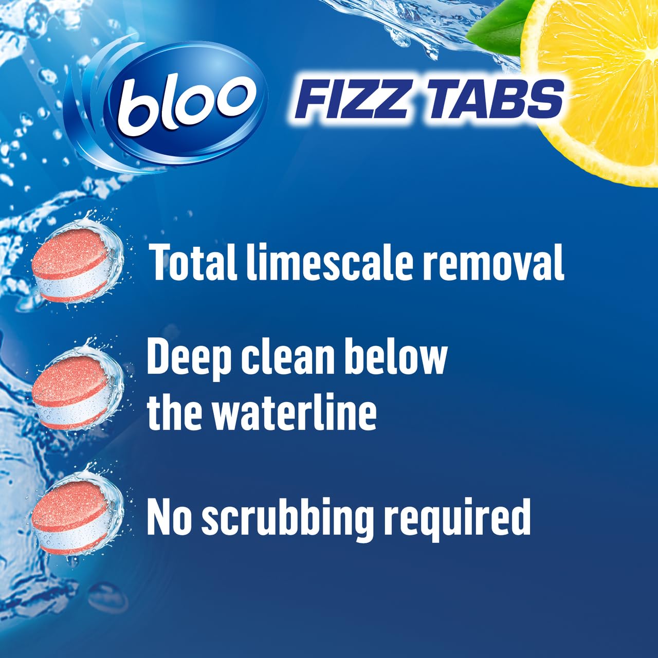 Bloo Power Fizz Tabs Anti-Limescale Toilet Cleaning Lemon, 8 Count 3