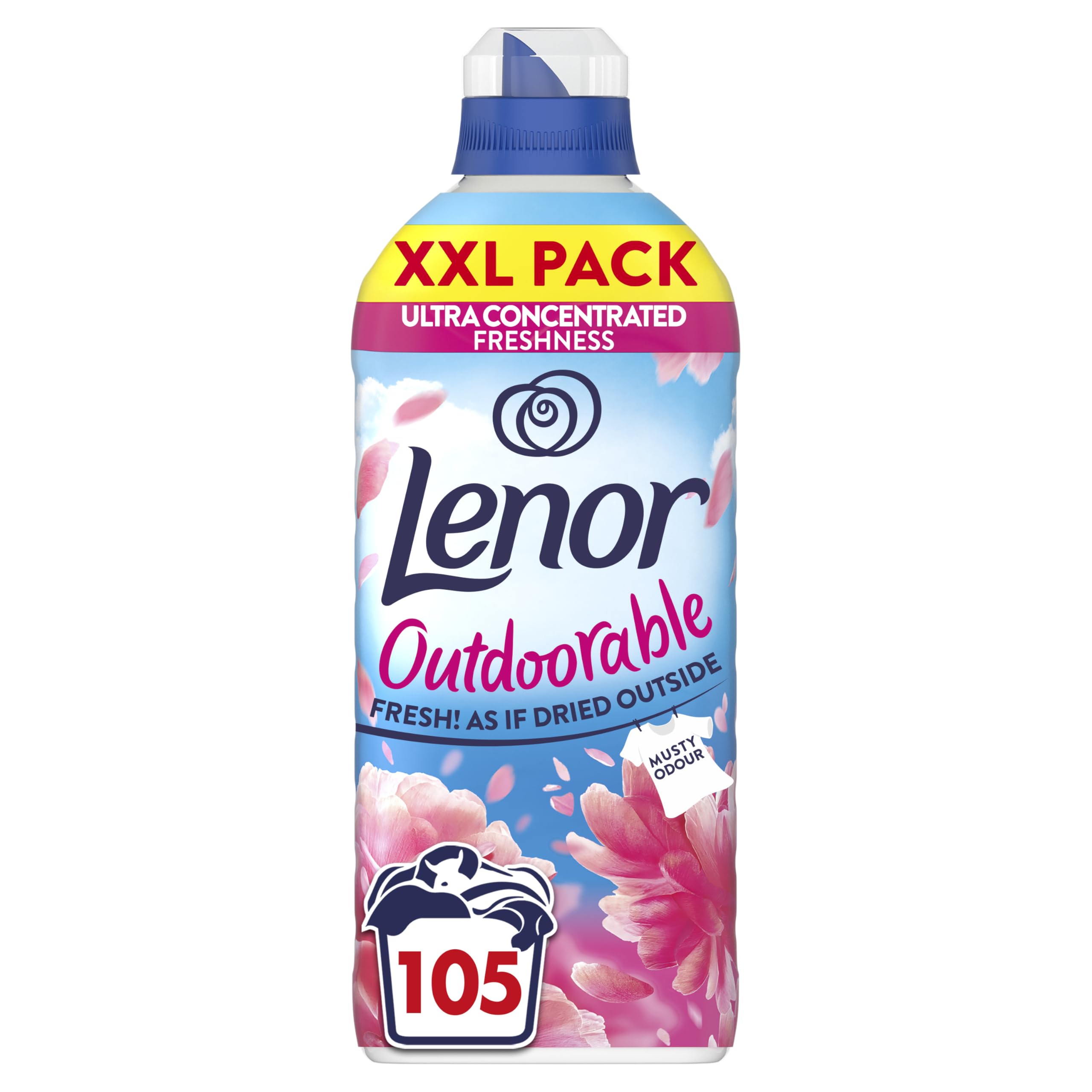Lenor Outdoorable Liquid Fabric Softener - Floral Fresh Scent | 105 Washes | 1.47L