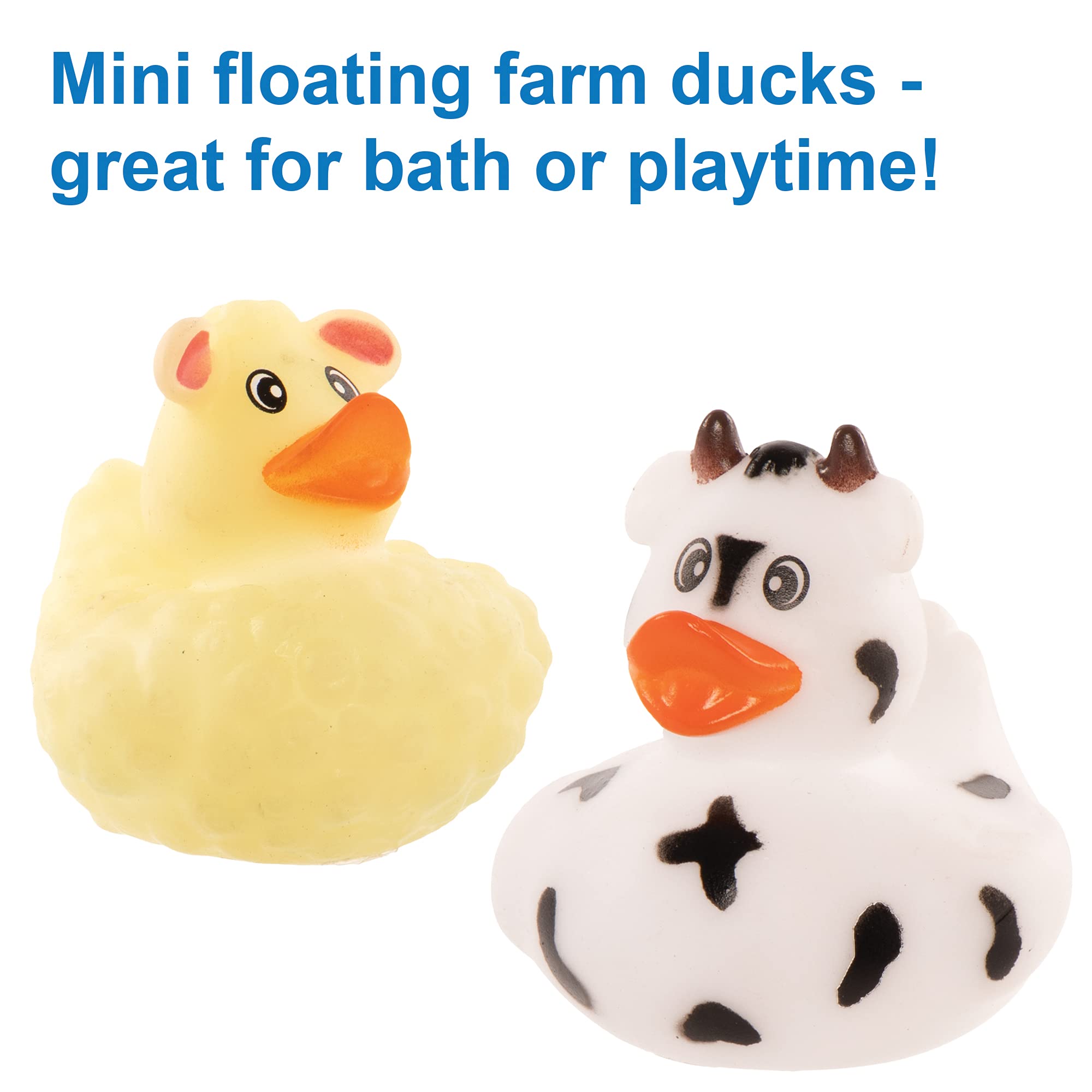 Baker Ross Farm Rubber Duck Bath Toys - Pack of 8 | 6 cm Ducks | Ages 3+ 5