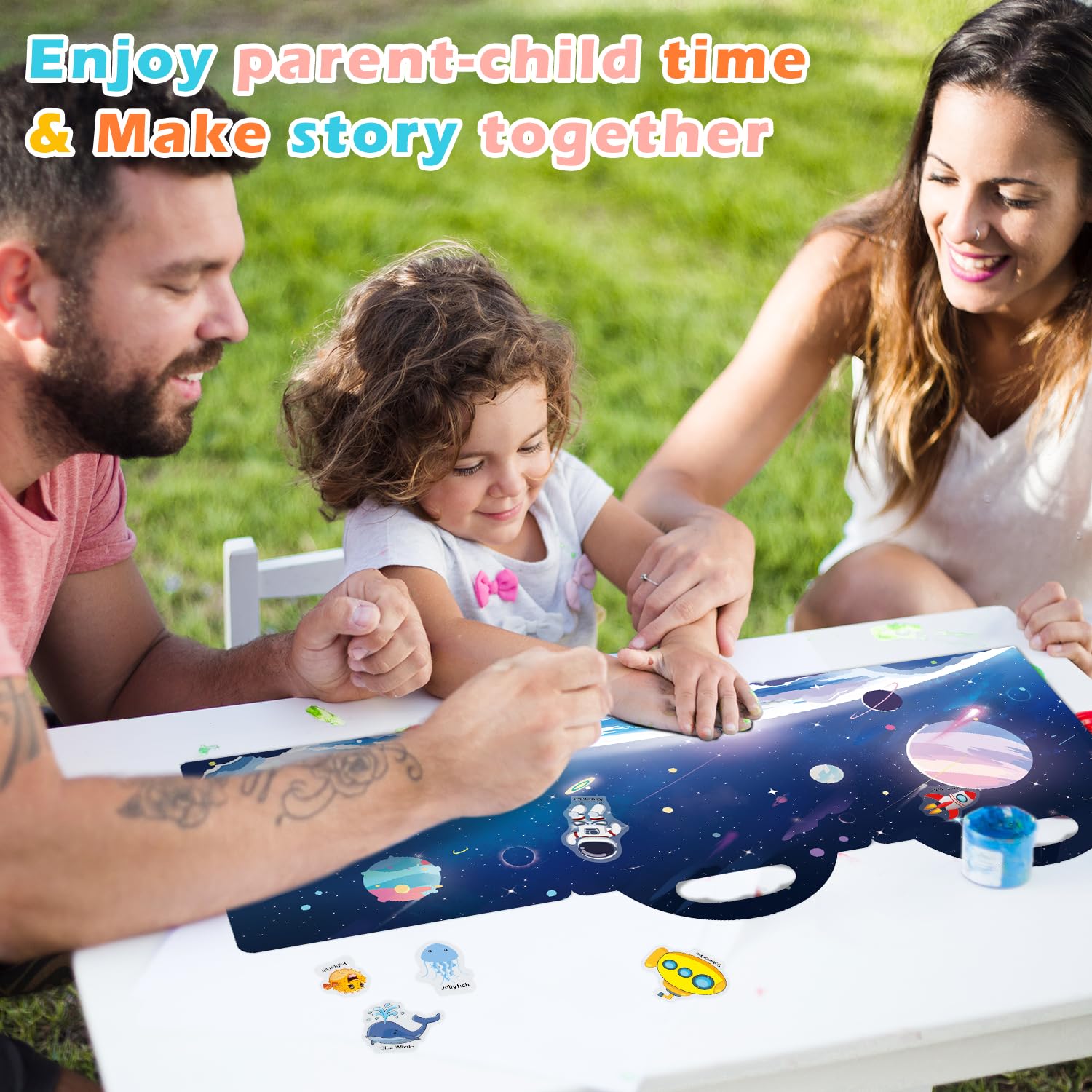 GUYUCOM 4 Pack Reusable Sticker Books for Toddlers - Jelly Texture Educational Playset 3