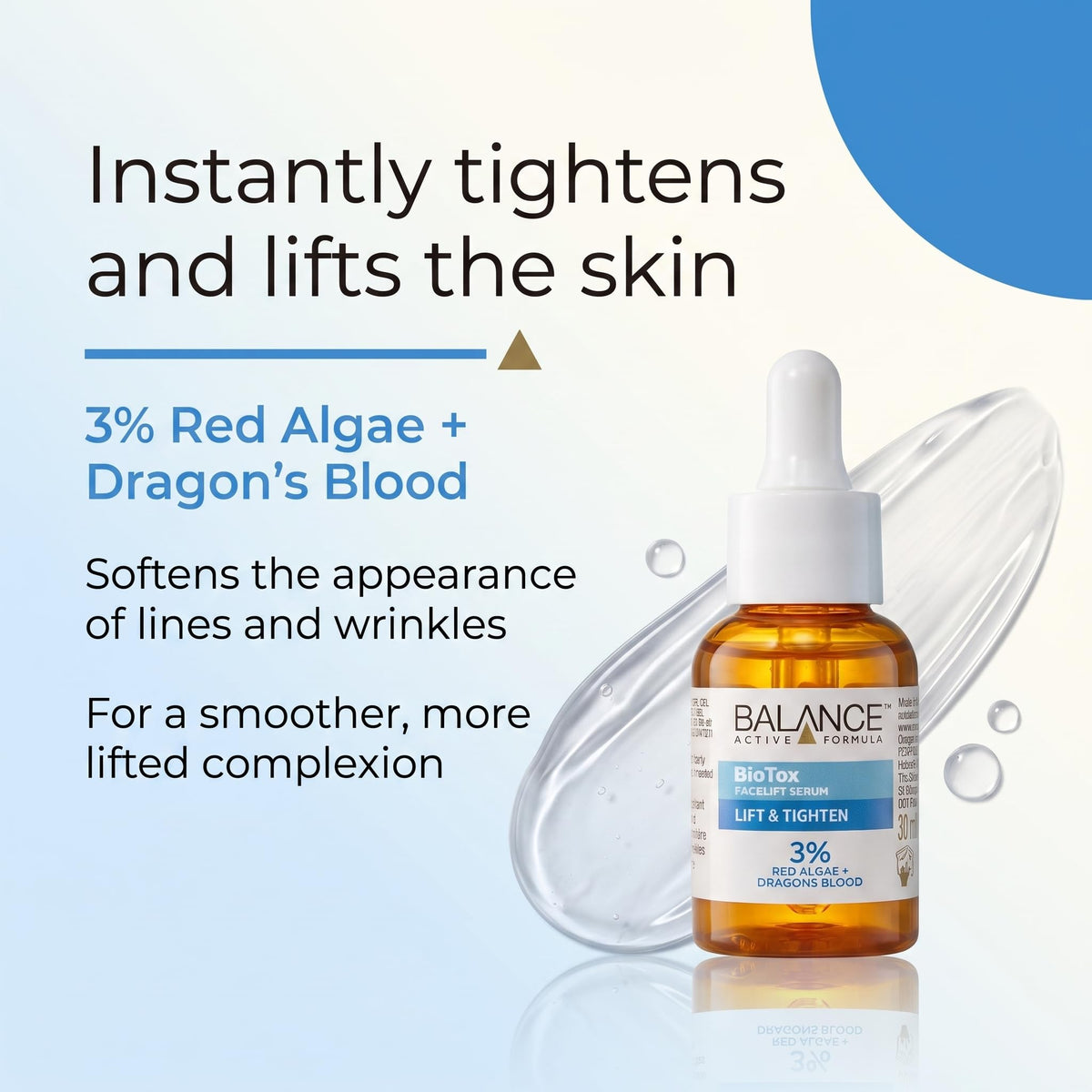 Balance Active Formula BioTox Face Lift Serum - Instant Lifting & Smoothing | 30ml