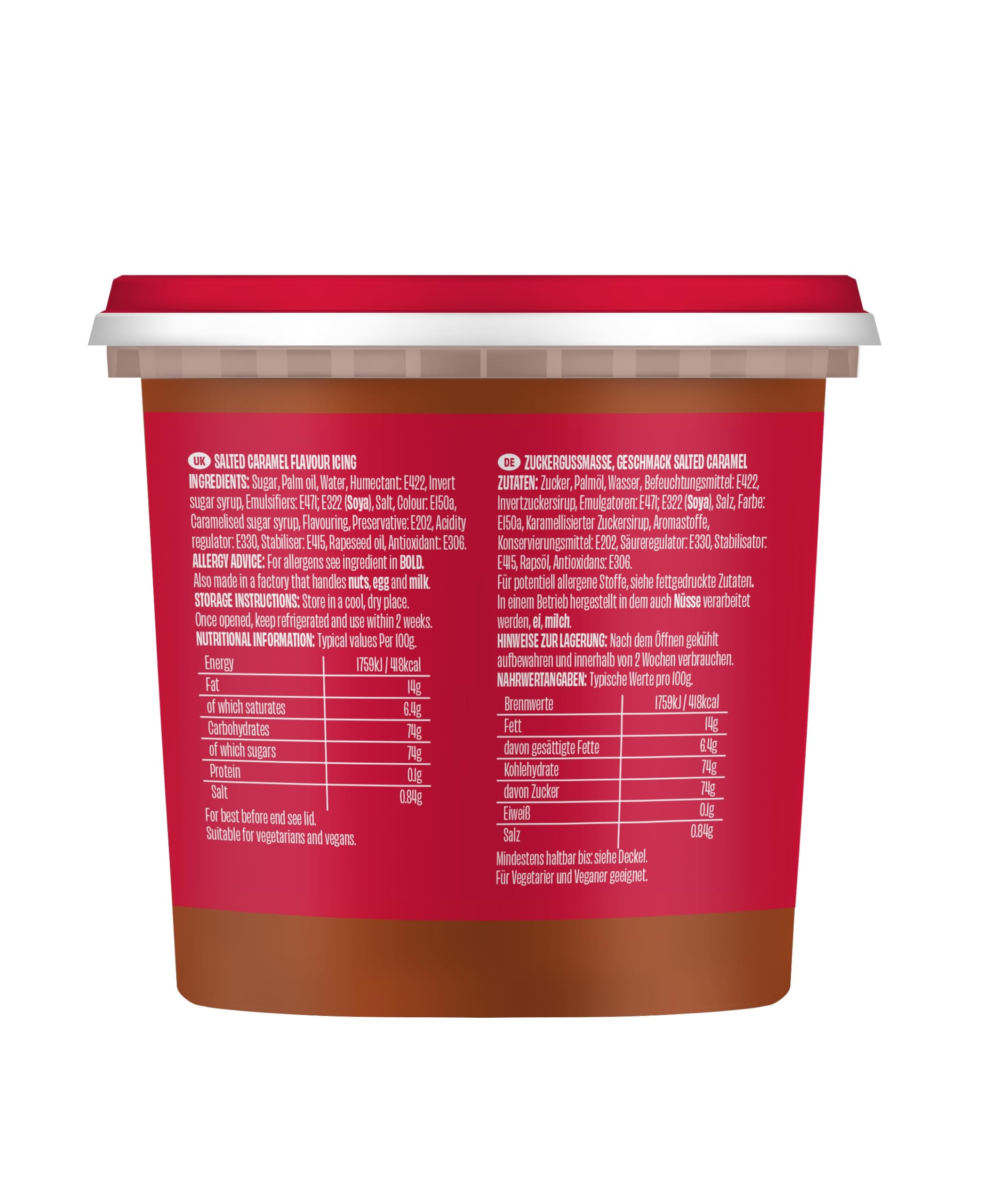 Renshaw Vegan Buttercream Style Soft Icing - Salted Caramel | 400g Tub