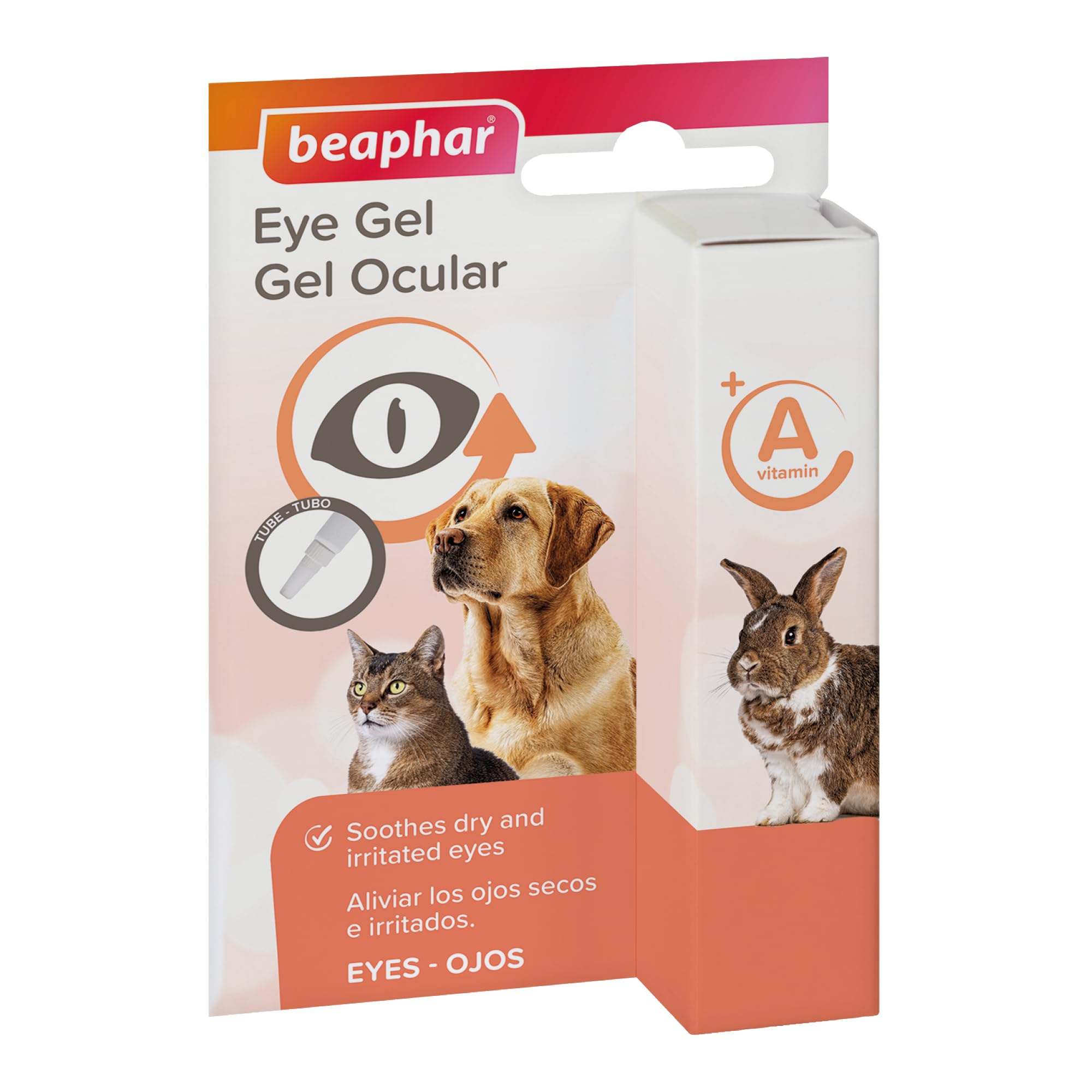 Beaphar Eye Gel for Cats, Dogs, Rabbits & Small Animals - 5ml Soothing Relief with Vitamin A