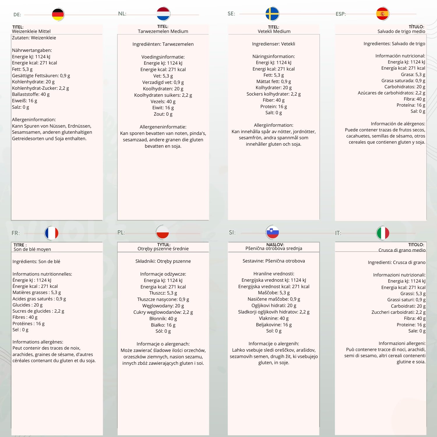 Whole Food Earth® Wheat Bran Medium, GMO Free, High Fibre, 500 g 3