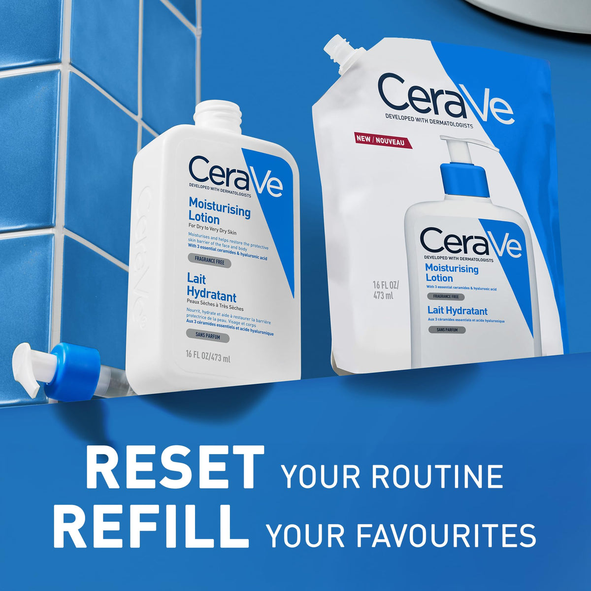 CeraVe Moisturising Face and Body Lotion with Hyaluronic Acid & 3 Essential Ceramides - 24-Hour Hydration | 473ml | Unisex Adult