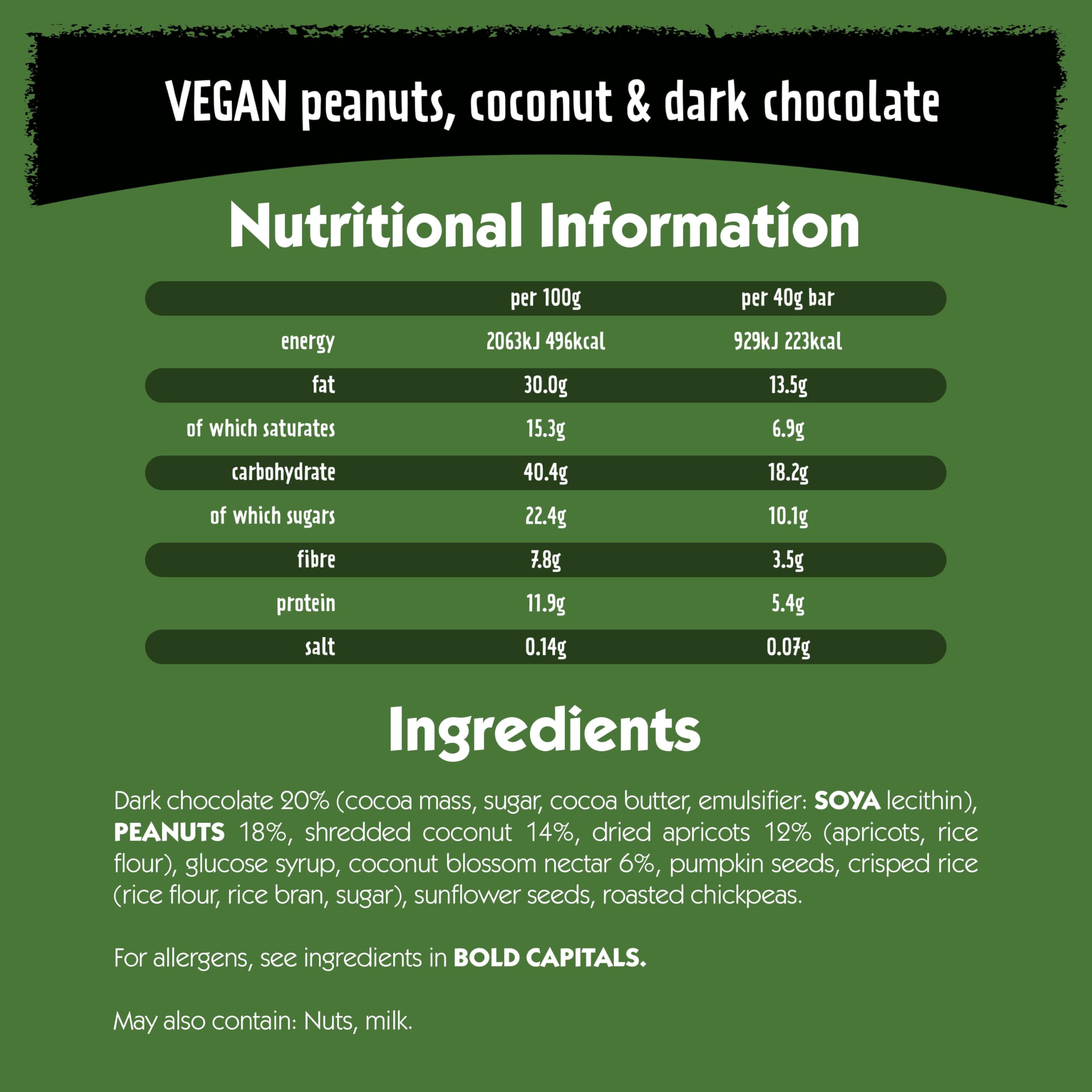Eat Natural - Vegan Peanuts, Coconut & Dark Chocolate Fruit & Nut Bars (12 x 40g) 3