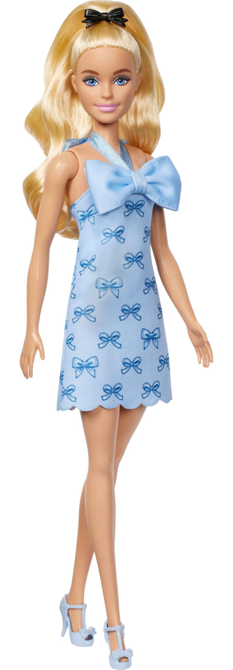 Barbie Fashionistas Doll #237 - Wavy Blonde Ponytail, Blue Bow Dress | Model HYT93