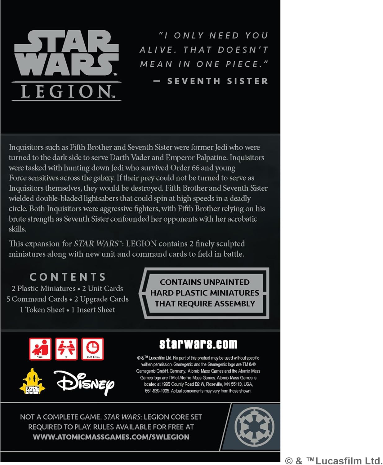 Atomic Mass Games Star Wars: Legion Fifth Brother and Seventh Sister Operative Expansion 6