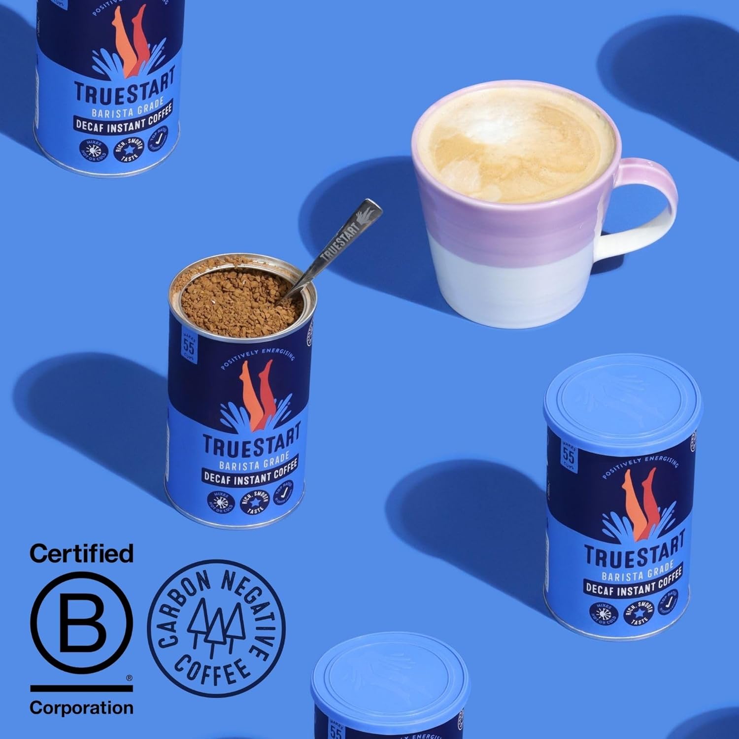 TrueStart Barista Grade DECAF Instant Coffee - 100g (55 Cups), Premium Freeze-Dried Colombian Arabica 6