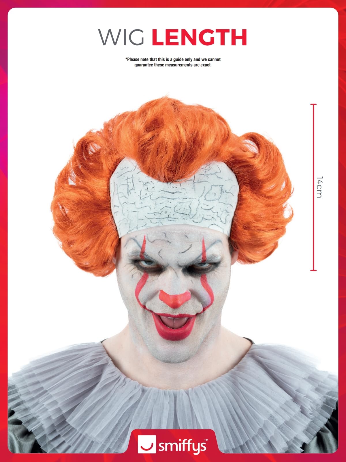 Smiffys IT Chapter Two Pennywise Orange Wig with Latex Bald Head for Adults 6