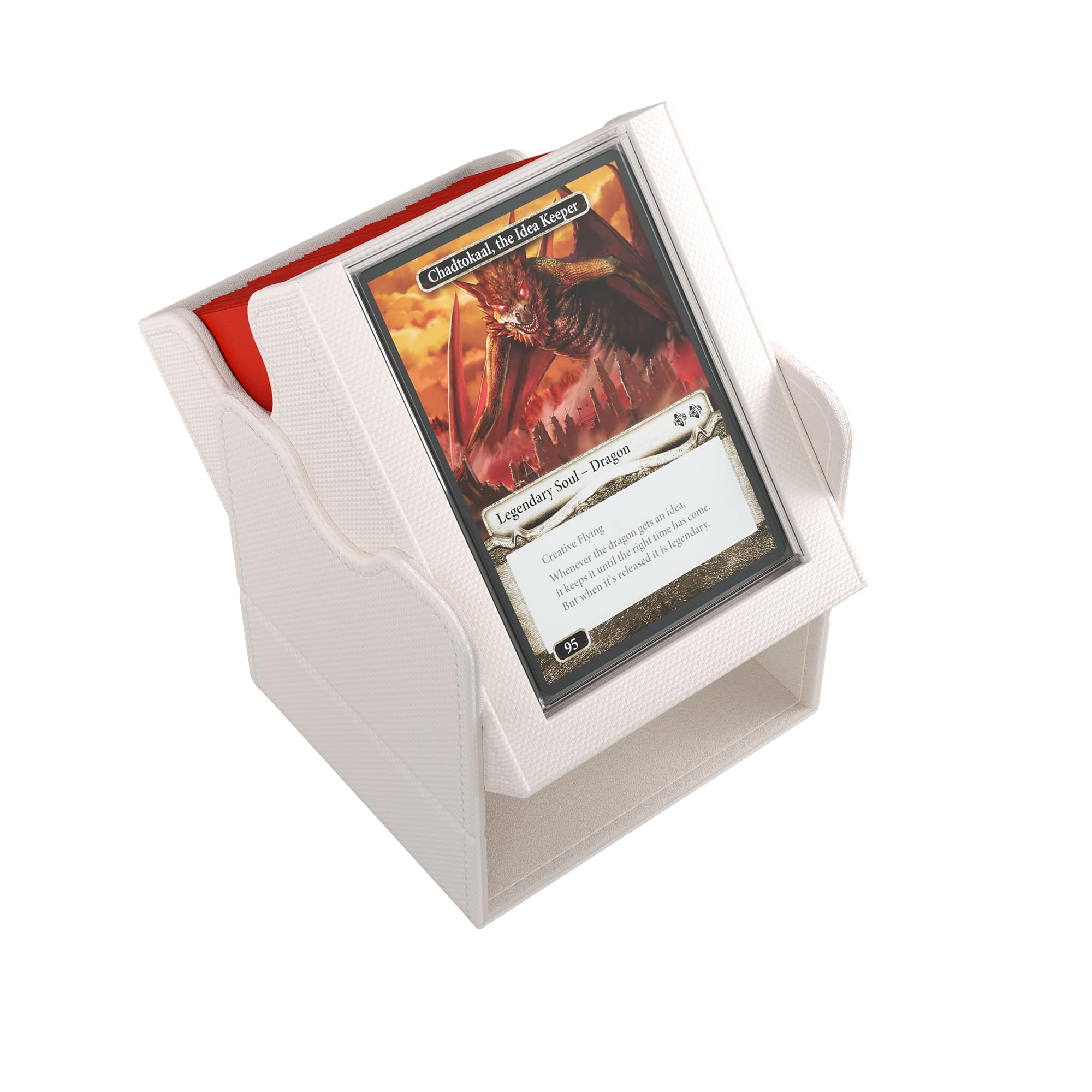 Gamegenic Squire Plus 100+ XL Convertible Deck Box | White | Armorfyber Exterior | Magnetic Closure 4
