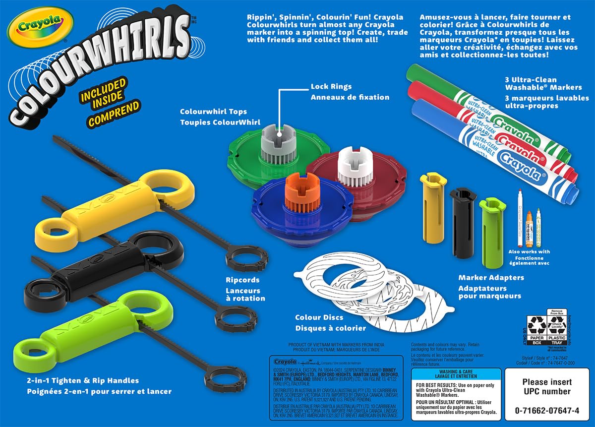 CRAYOLA Colourwhirls (3 Pack) - Rip 'Em & Spin 'Em! Spinning Art Toy for Kids 6+ 6