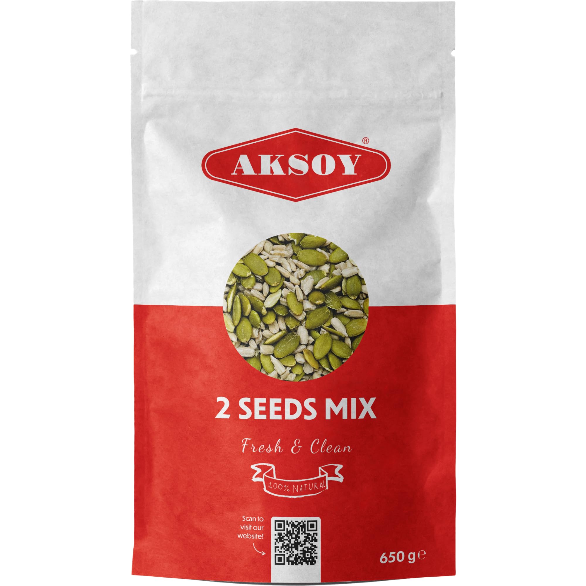 AKSOY Seed Mix - Pumpkin & Sunflower Blend | Raw, GMO-Free | 650g Tub