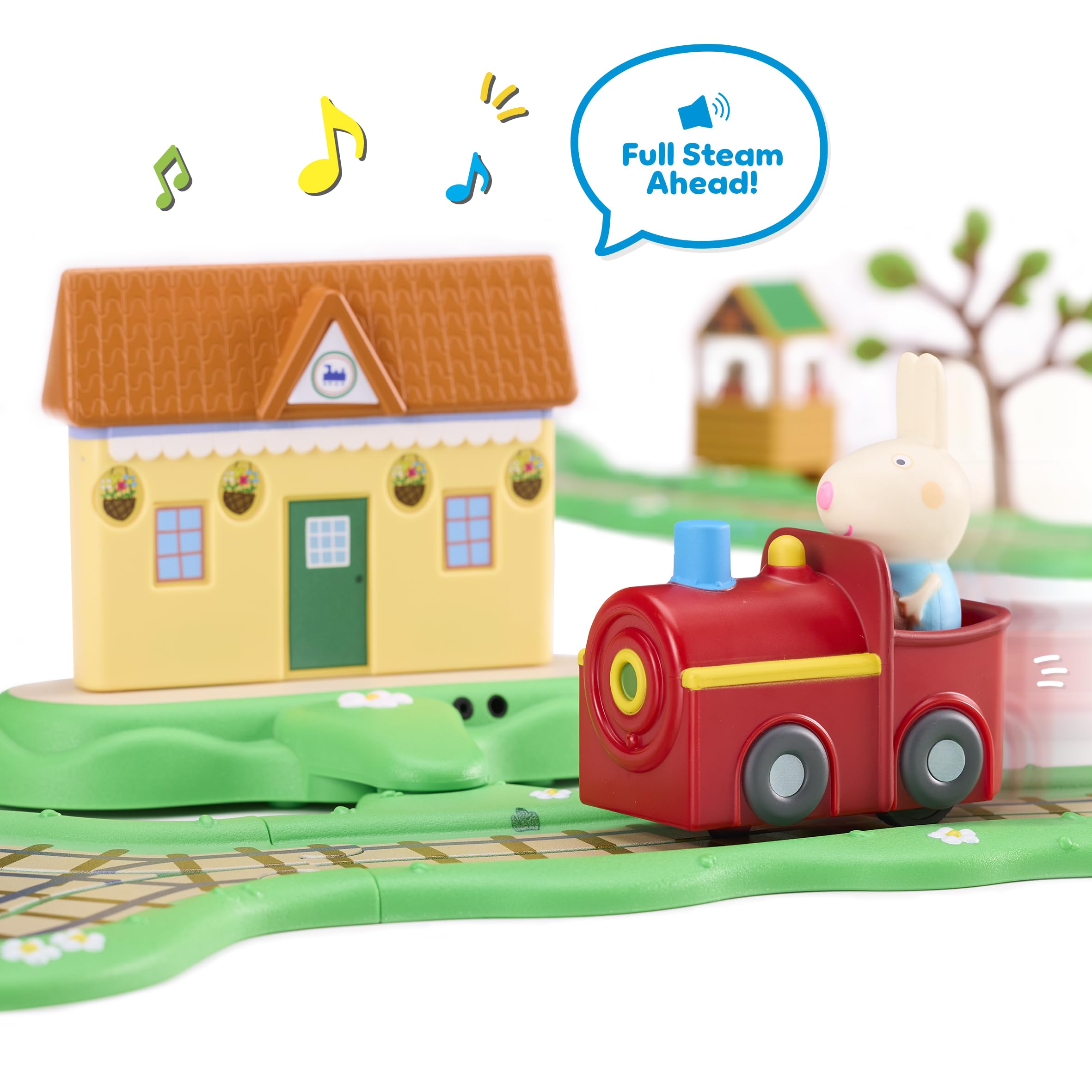 Peppa Pig Whizz Around Clickety Clack Train Set - Motorised Vehicle Playset for Ages 2+ 4
