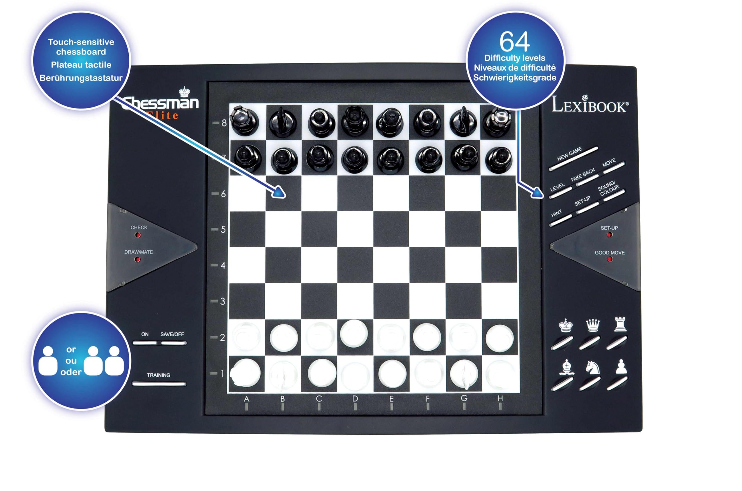 Lexibook Chessman Elite Interactive Electronic Chess Game with 64 Levels
