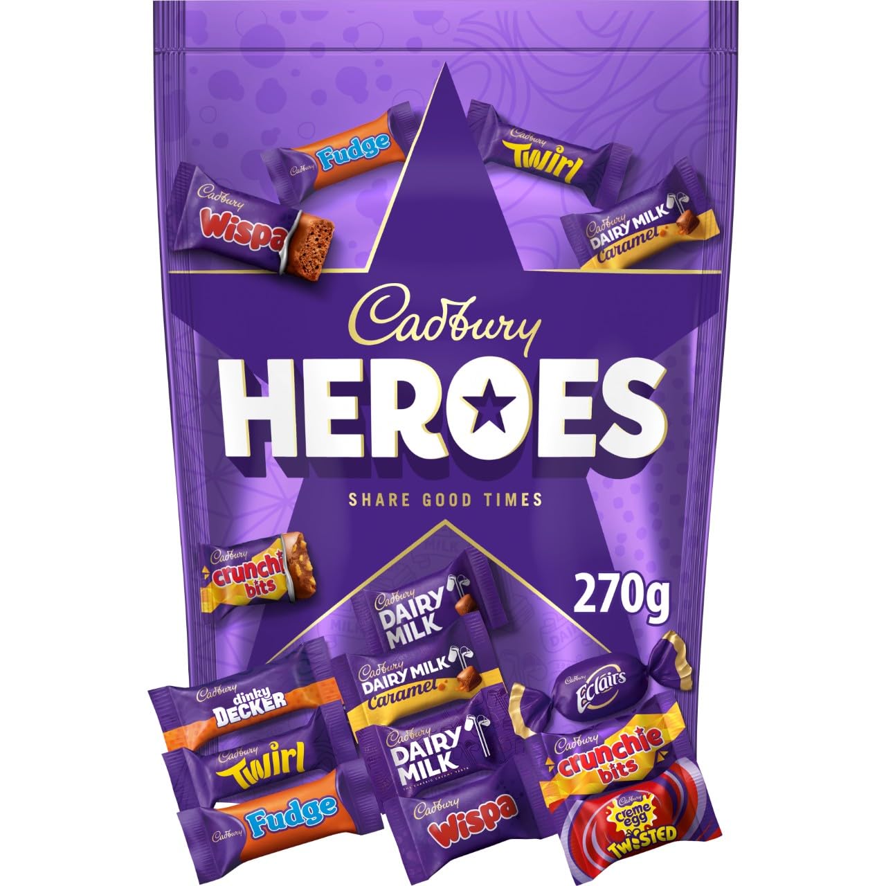 Cadbury Heroes Assorted Miniature Chocolates - 270g Sharing Pouch