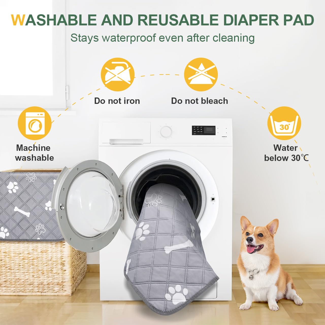 Gimars Reusable Training Pads - 100×70 cm, 2 Pack, Super Absorbent, Washable 8
