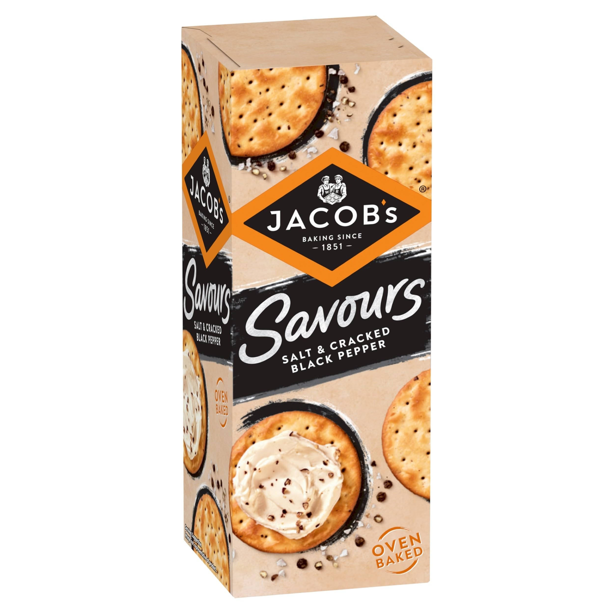 Jacob's Savours Bakes Salt and Cracked Black Pepper Crackers, 200g 5