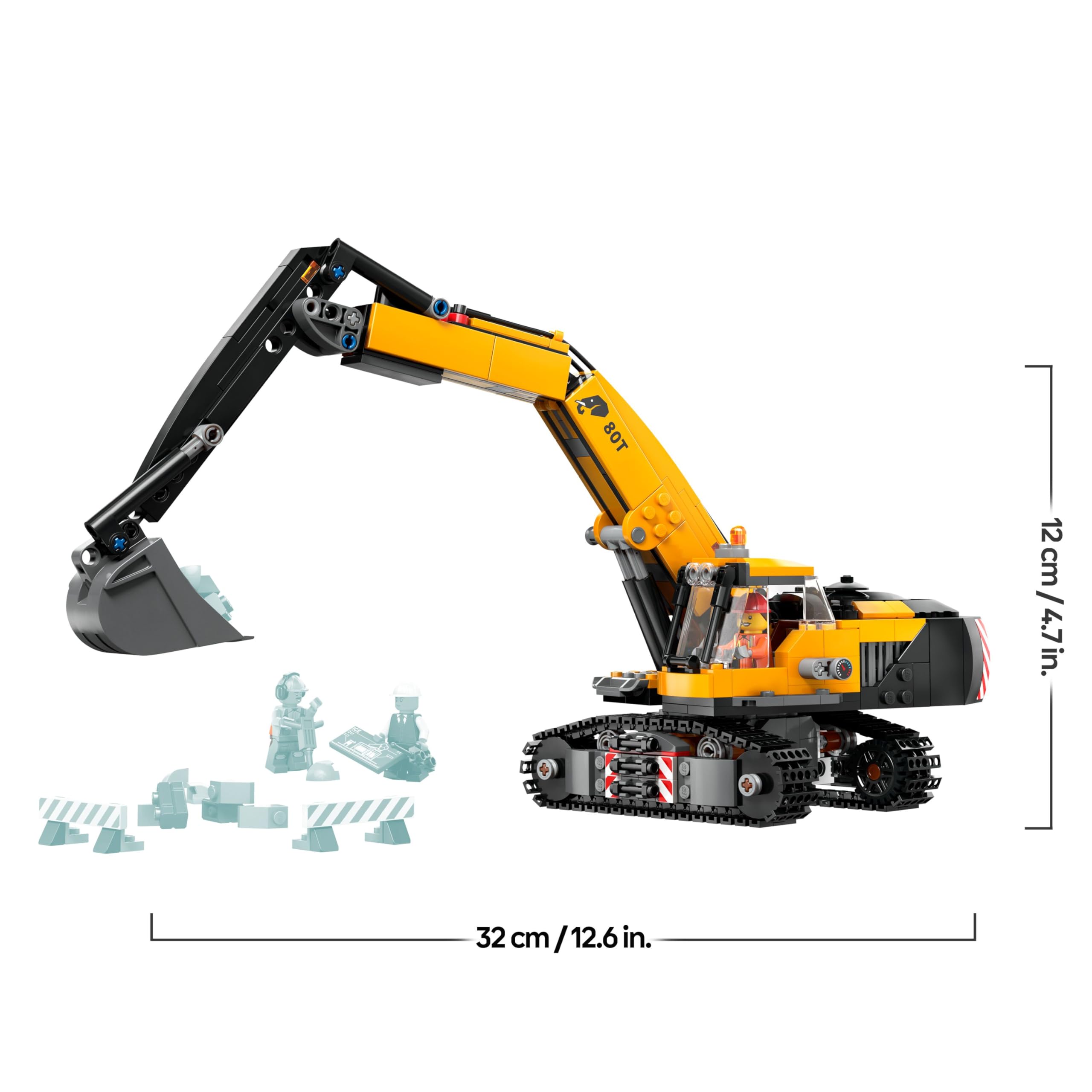 LEGO City Yellow Construction Excavator Toy - 633-Piece Building Set for Ages 8+ 11