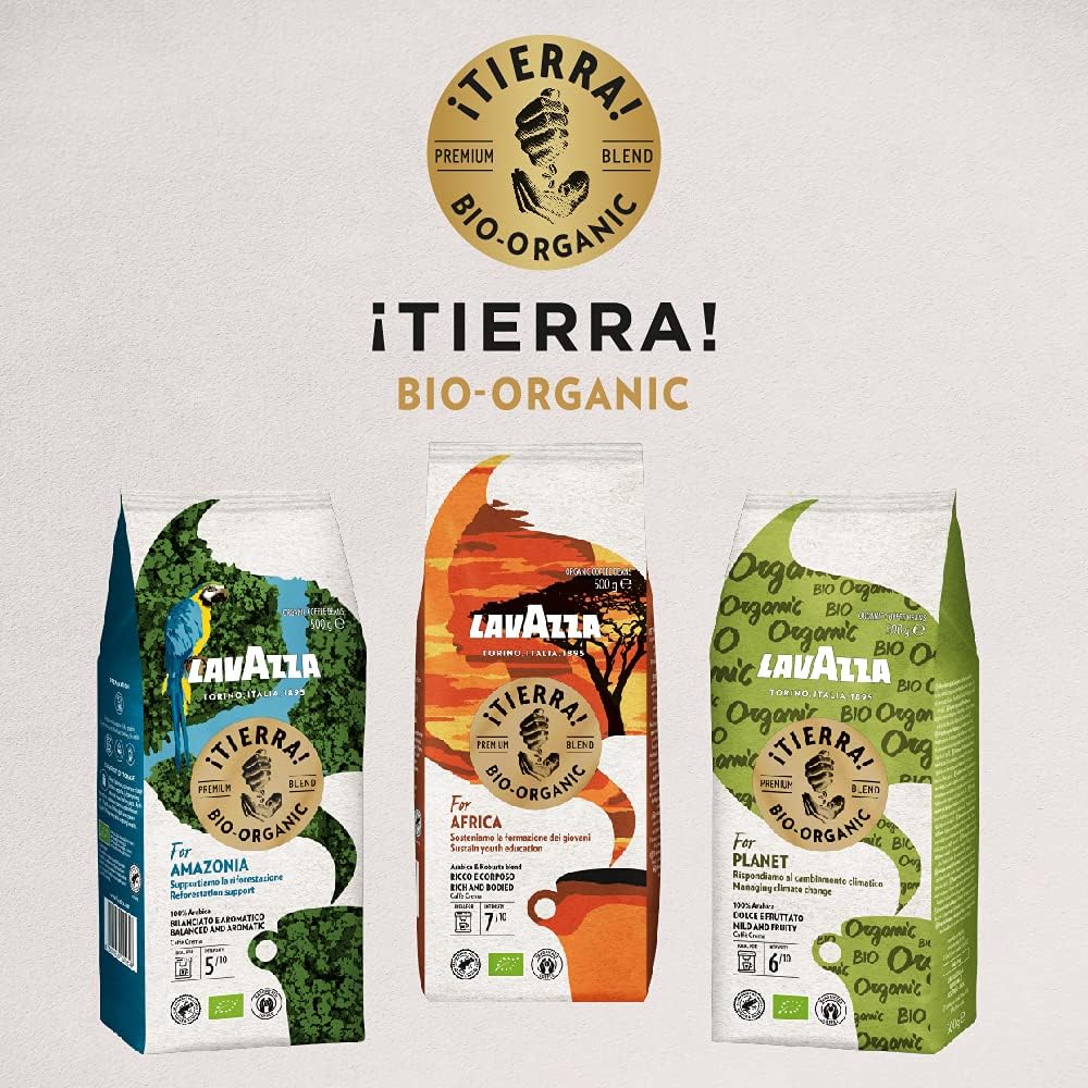 Lavazza Tierra For Africa Organic Arabica Robusta Medium Roast Whole Bean Coffee 500g 7