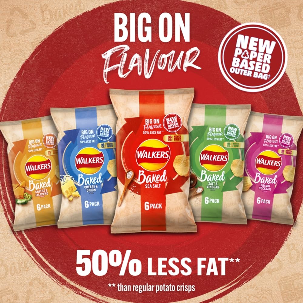 Walkers Gebackene Snacks Meersalz 6 x 22g 3