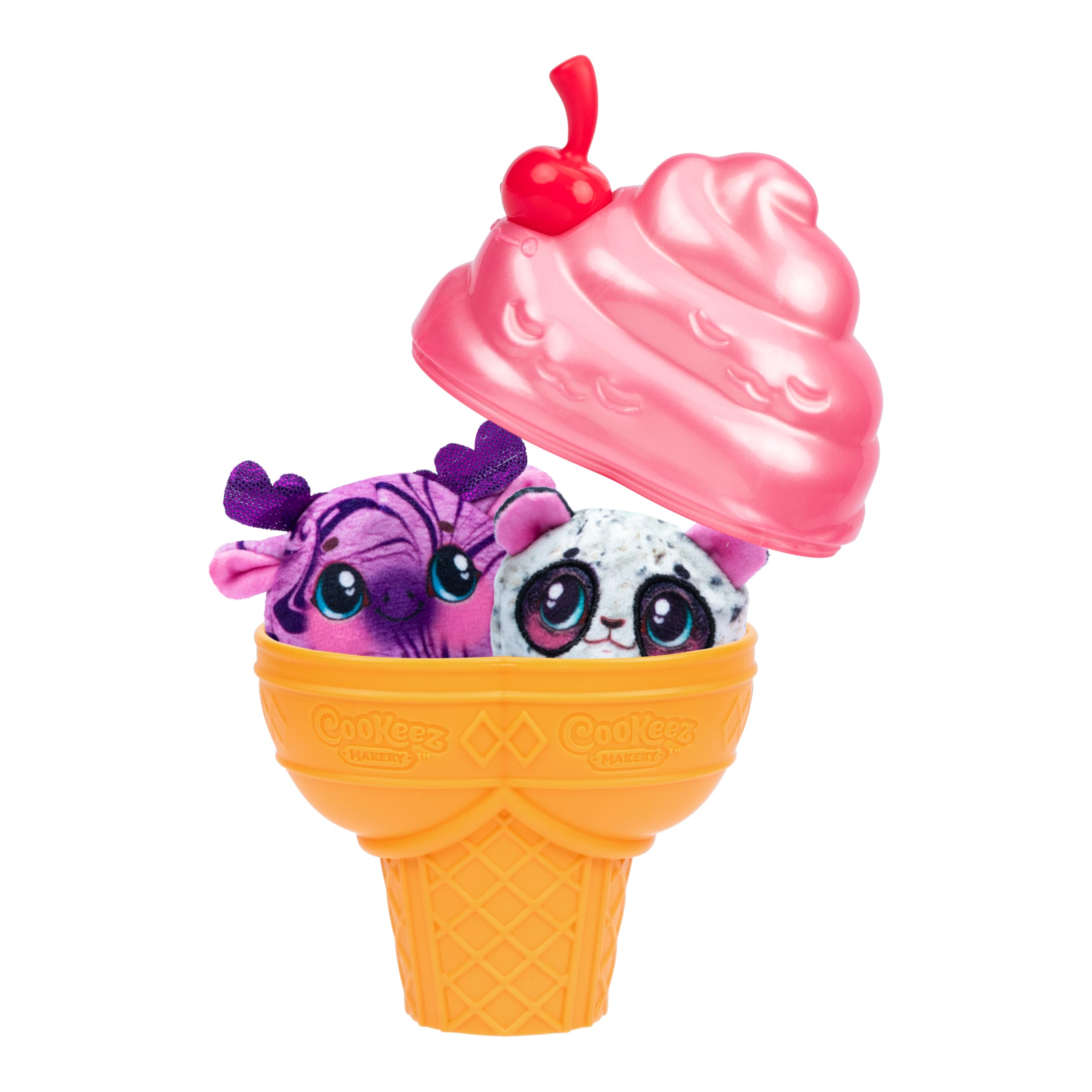 Cookeez Makery Yum Yumz Twin Pack - 2 Scented Surprise Plush Pets in Ice Cream Cone, Ages 5-12 3