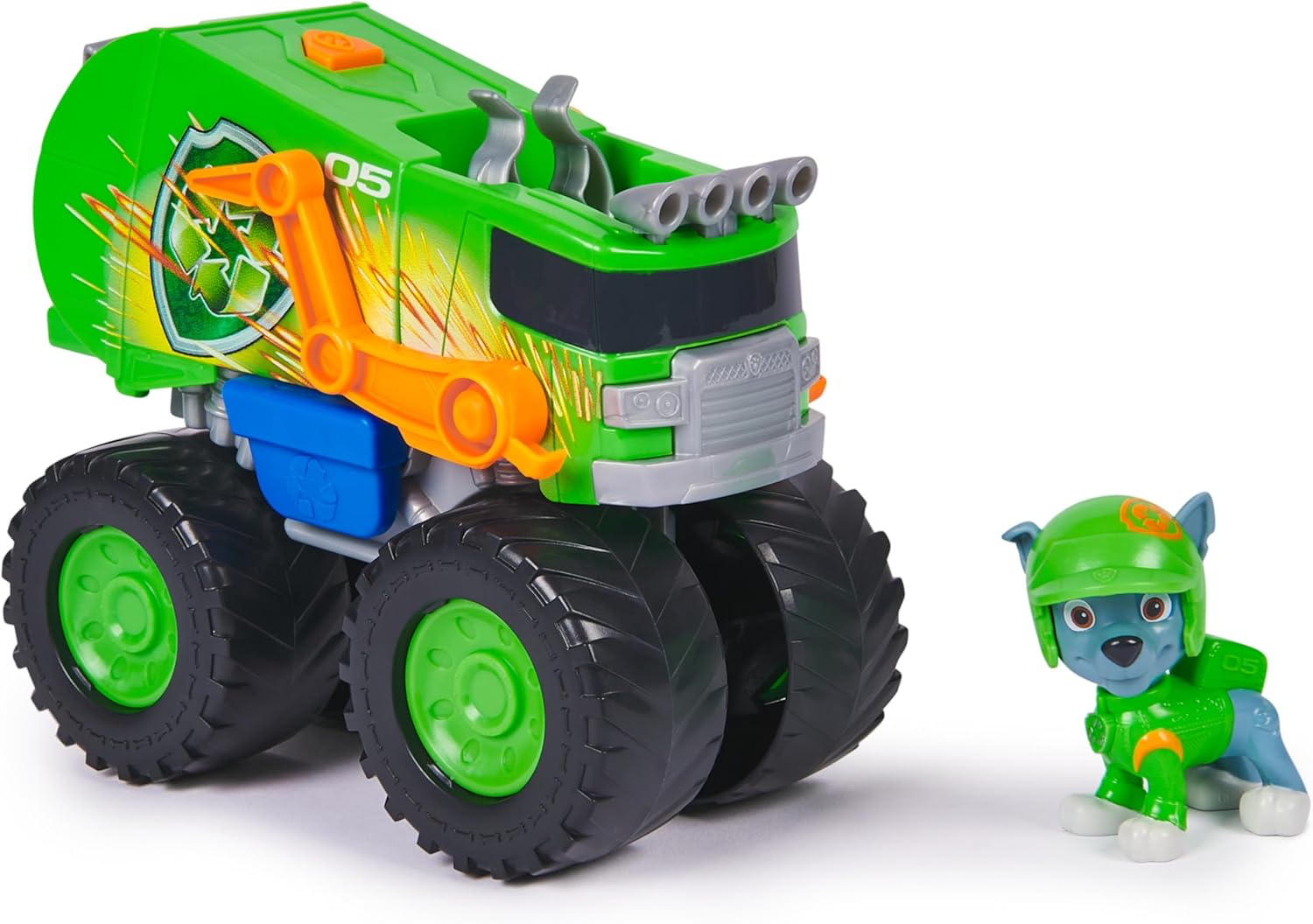 Paw Patrol: Rescue Wheels Rocky’s Recycle Truck - Projectile Launcher Toy with Action Figure 3