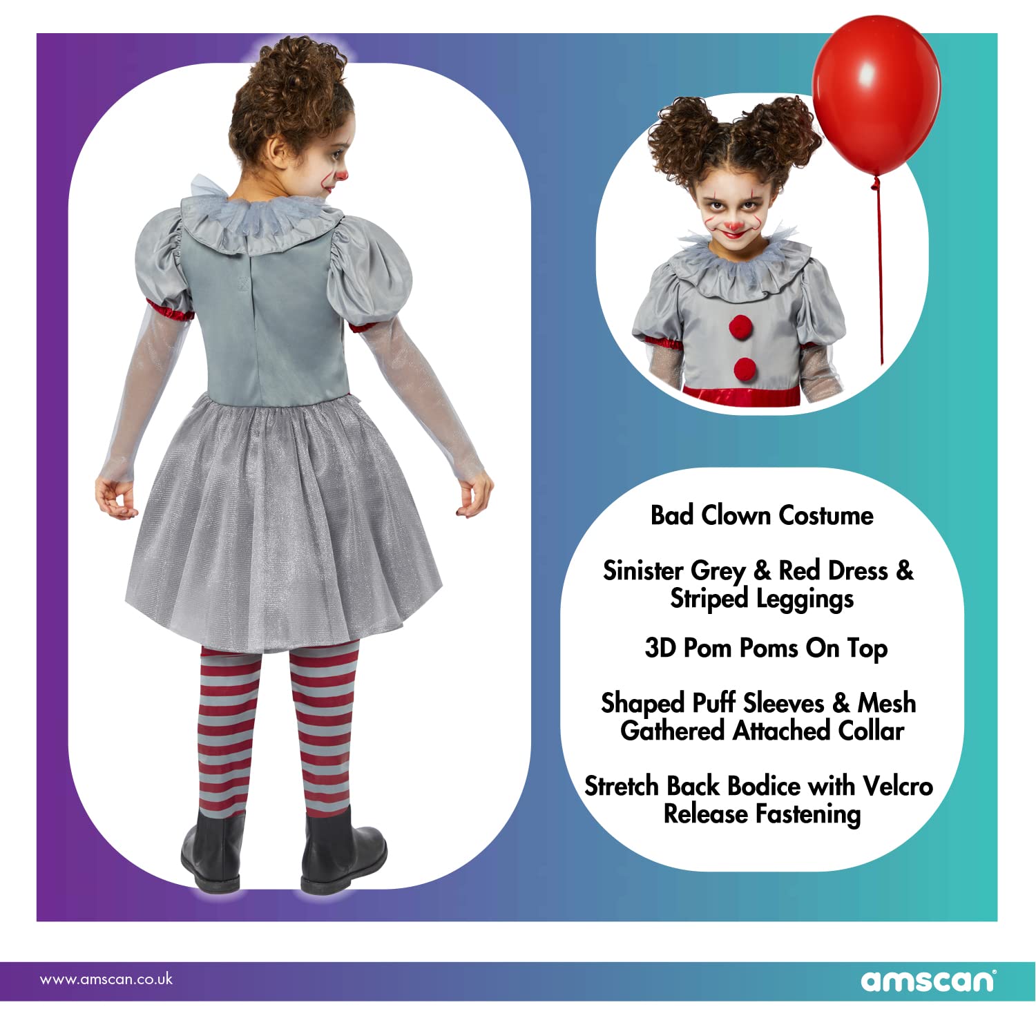 Amscan Bad Clown Costume - Child Size 6