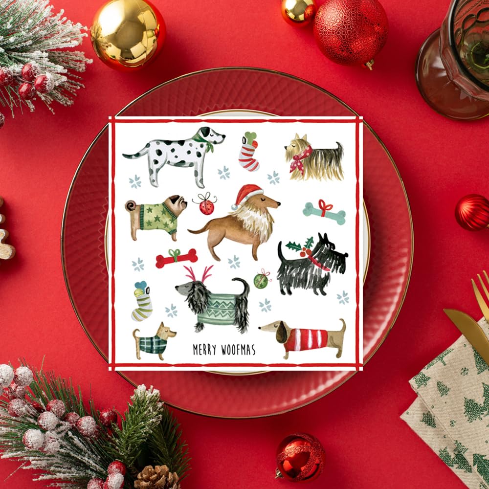 Ti-flair Christmas Dogs Luxury 3-Ply Paper Napkins 3