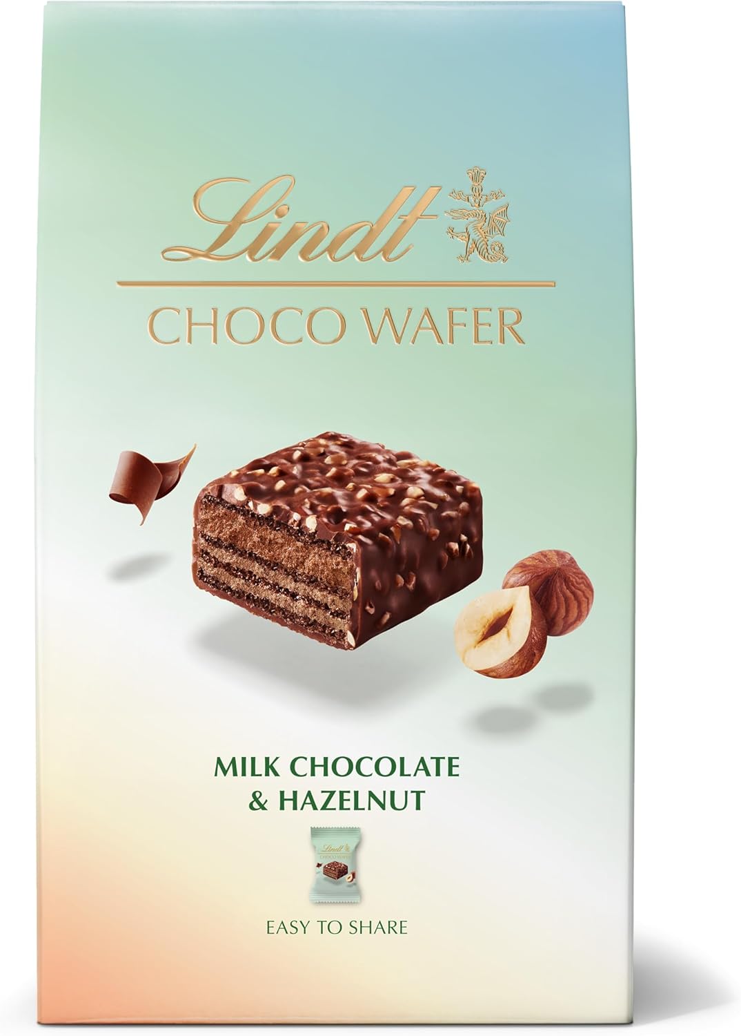 Lindt Choco Wafer Milk Chocolate & Hazelnut Box - 135g (9 Wafers)